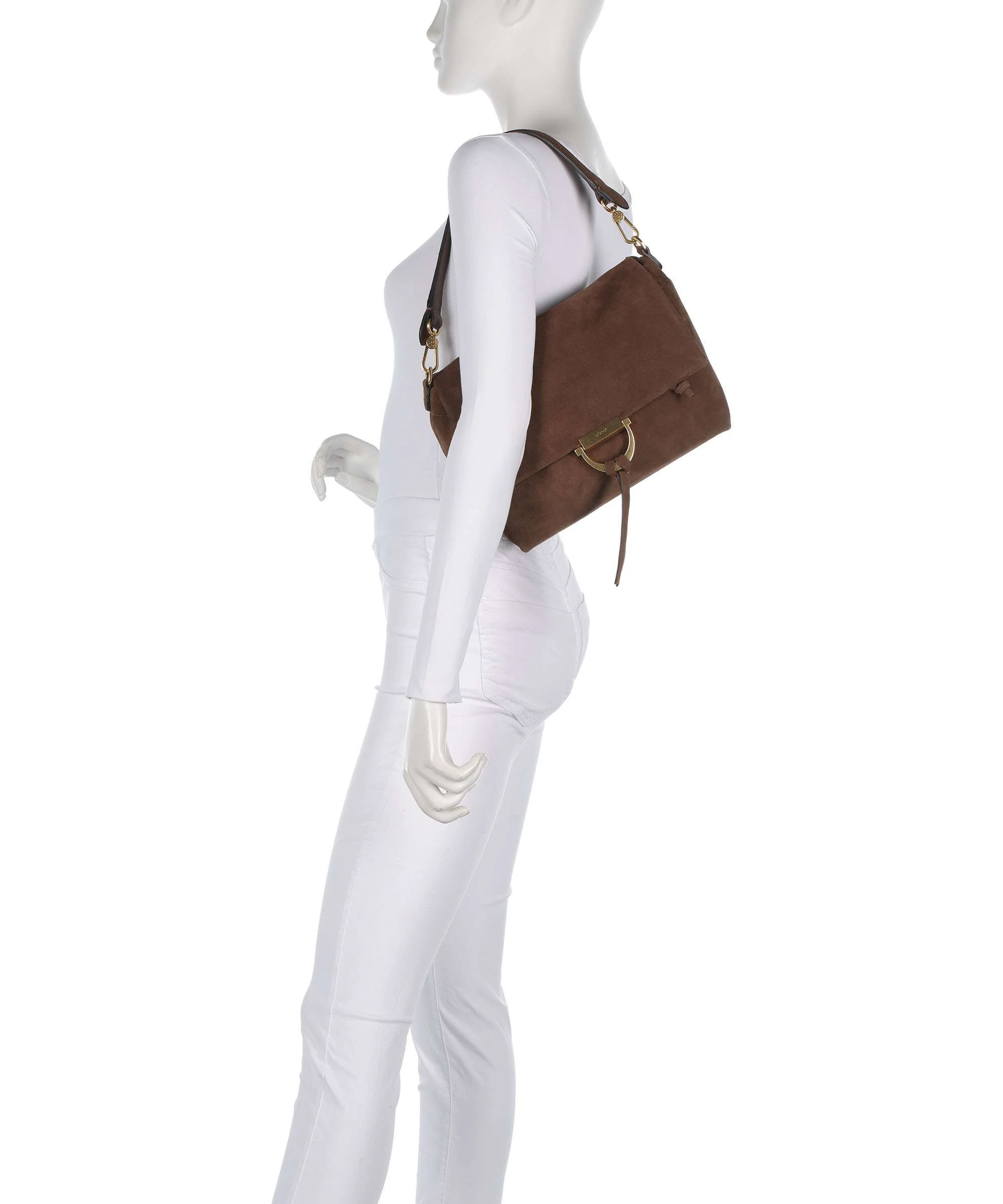 Abro Suede Temi Medium Shoulder bag wood - Image 3