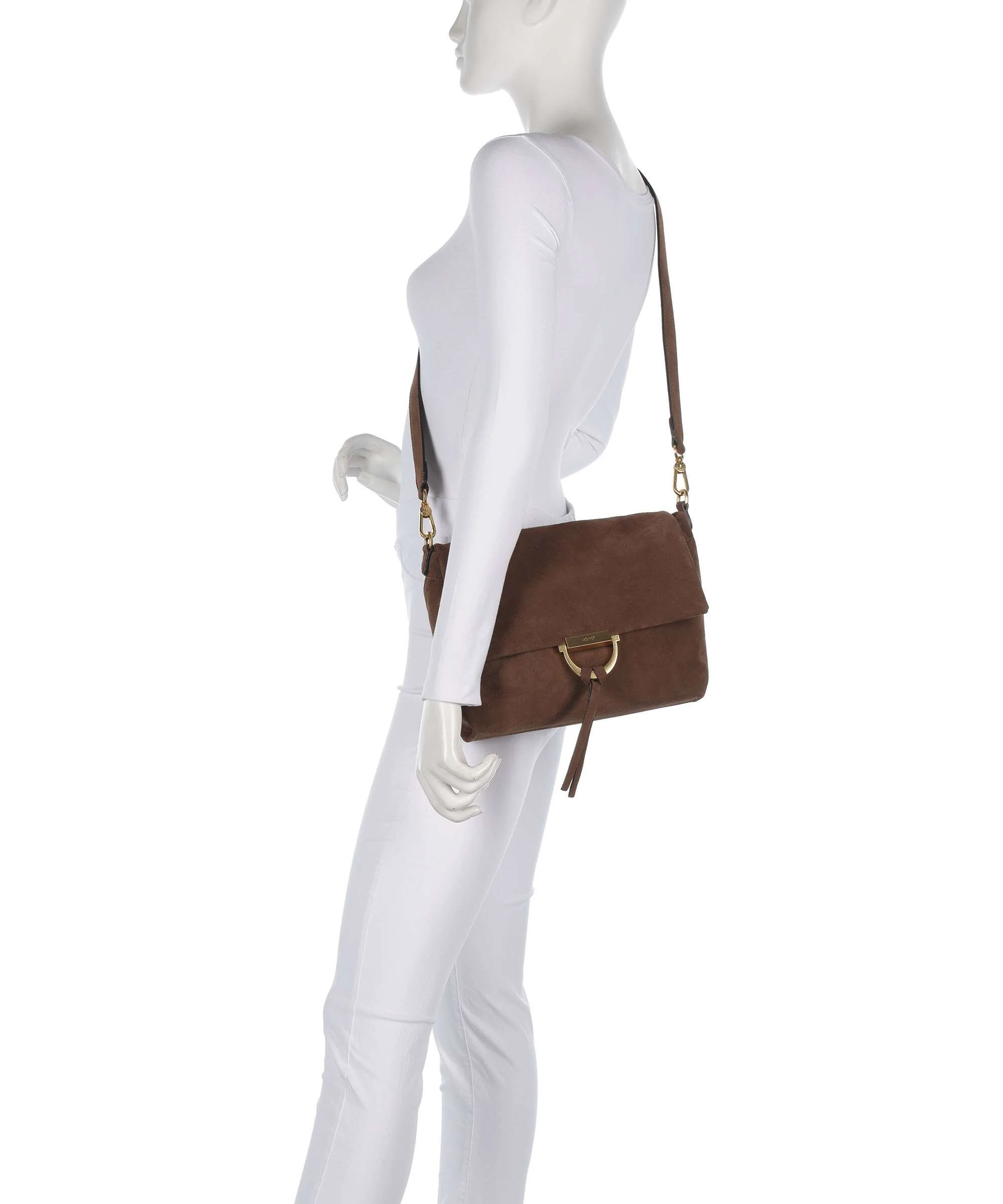Abro Suede Temi Medium Shoulder bag wood - Image 4