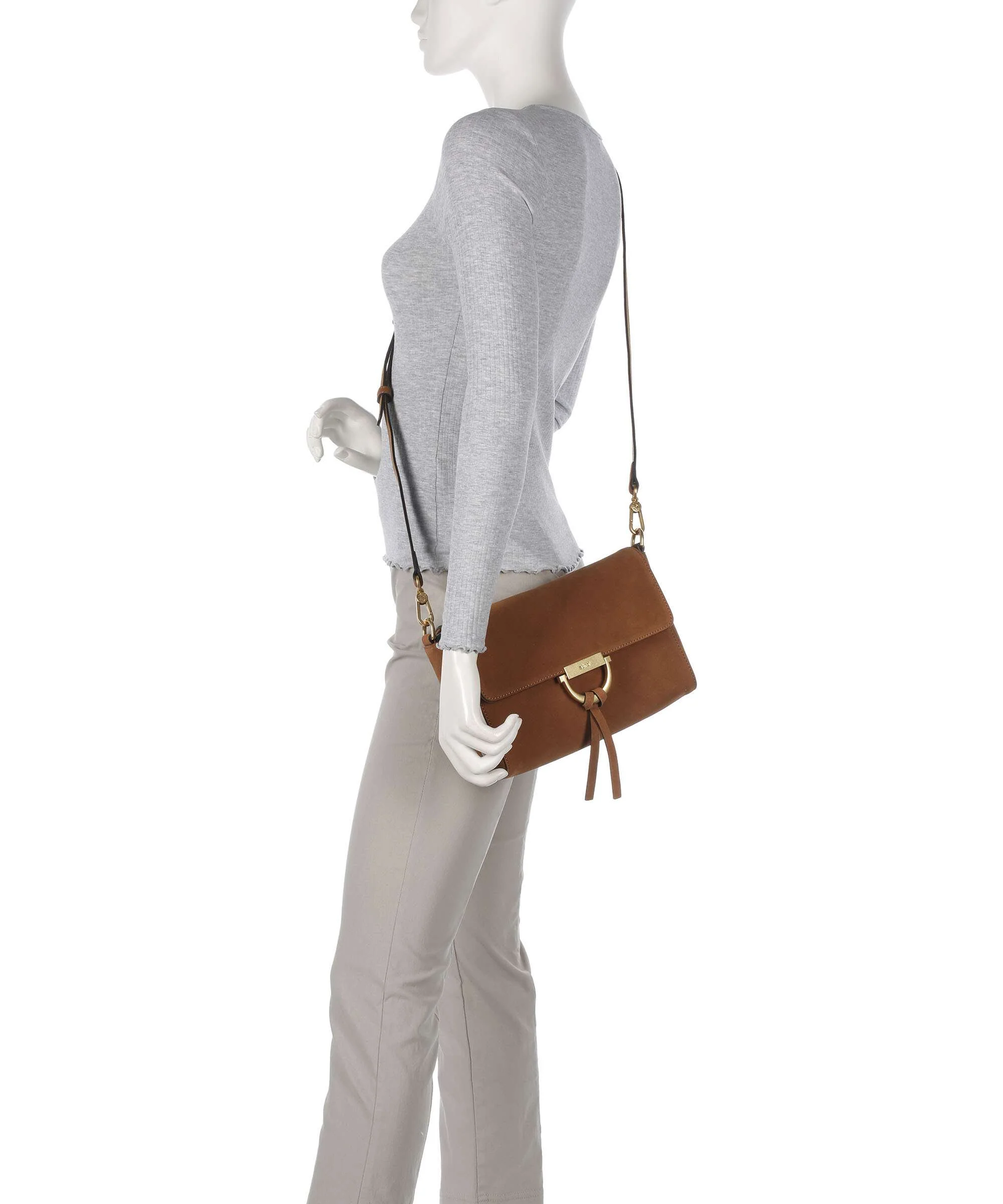 Abro Suede Temi Shoulder bag cuoio - Image 4
