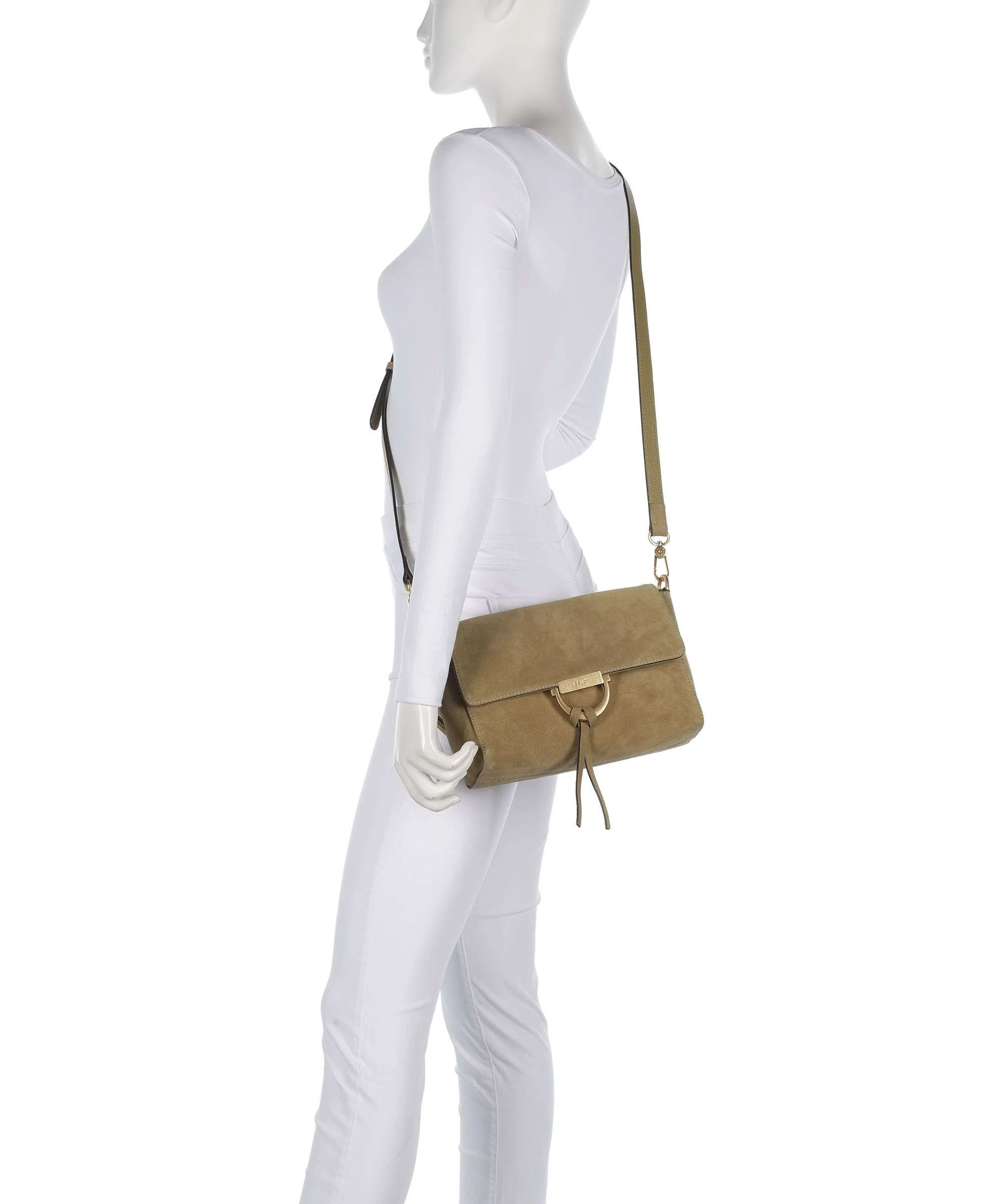 Abro Suede Temi Shoulder bag mud - Image 4