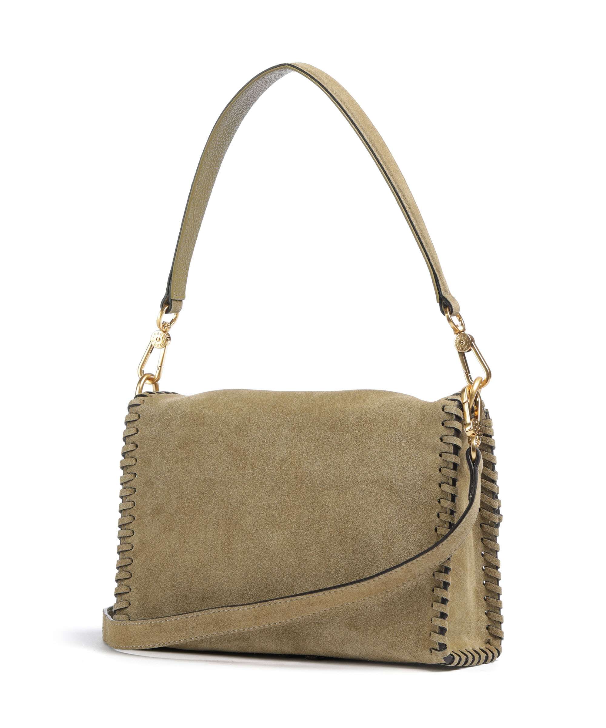 Abro Suede Temi Stitch Shoulder bag mud - Image 2