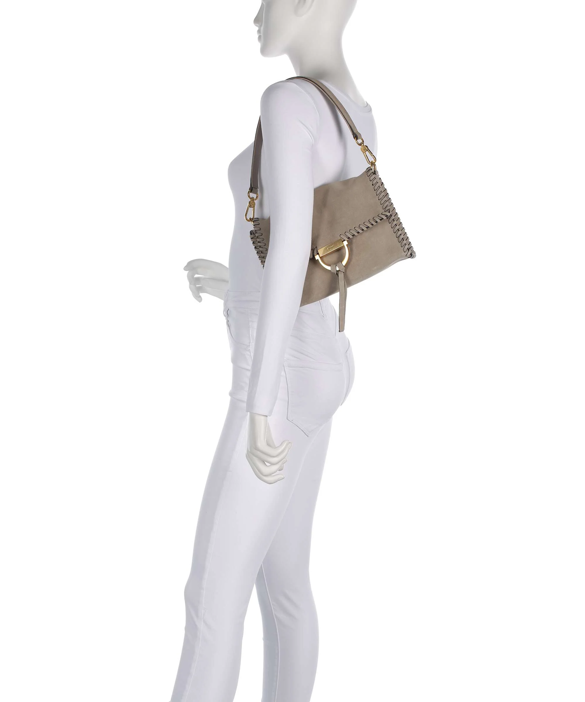 Abro Suede Temi Stitch Shoulder bag siena - Image 3