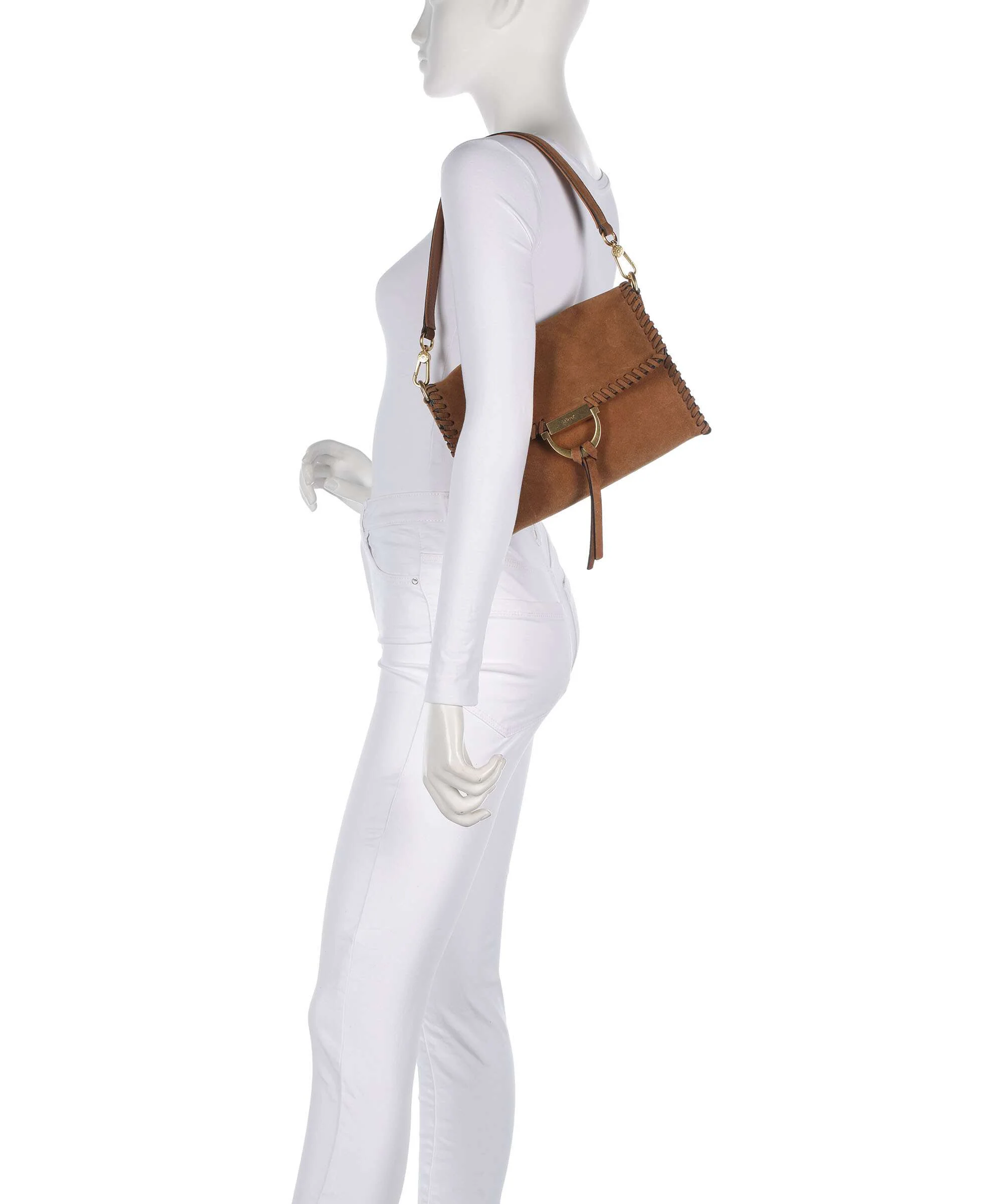 Abro Suede Temi Stitch Shoulder bag cuoio - Image 3