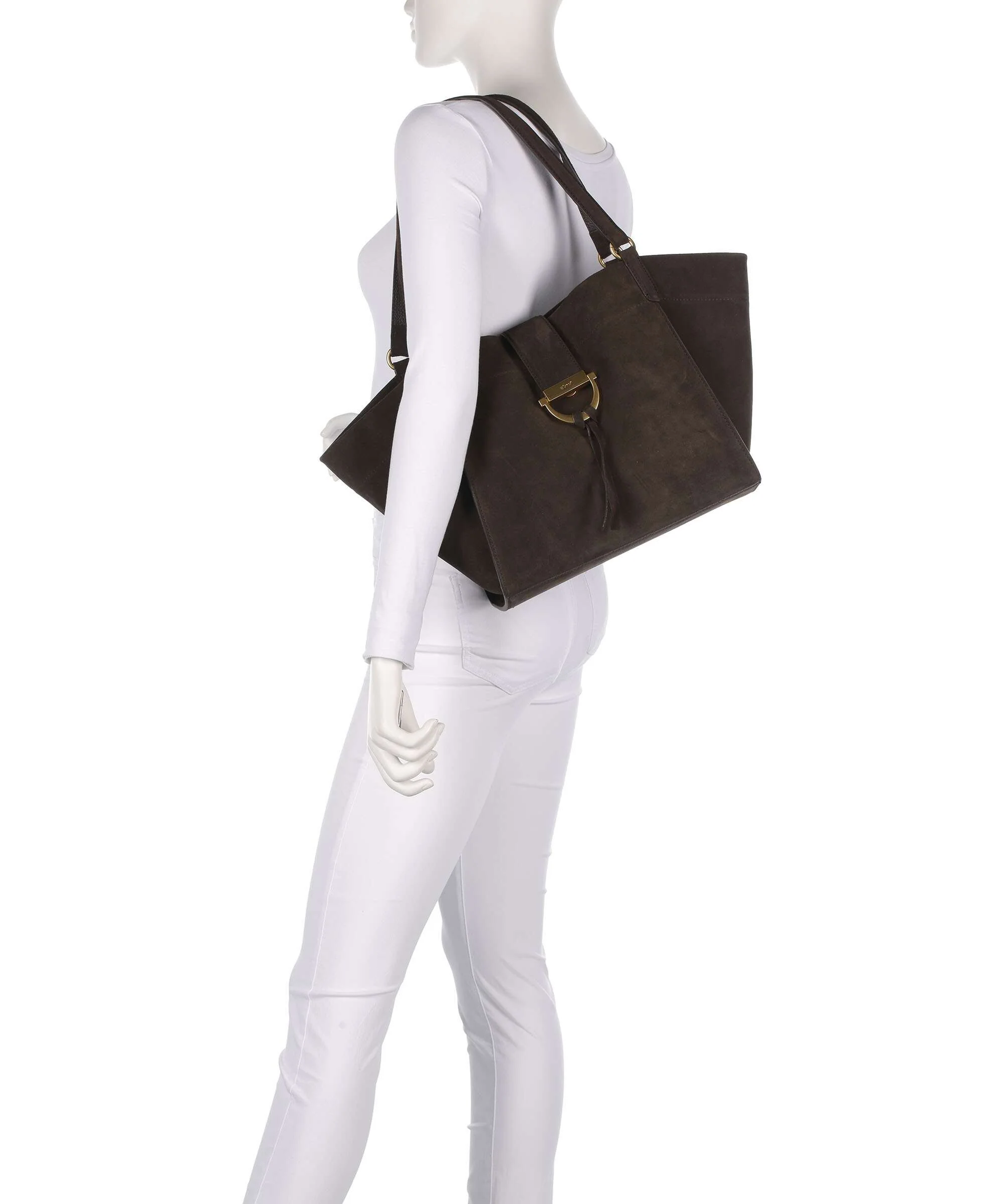 Abro Suede Temi Tote bag dark brown - Image 3