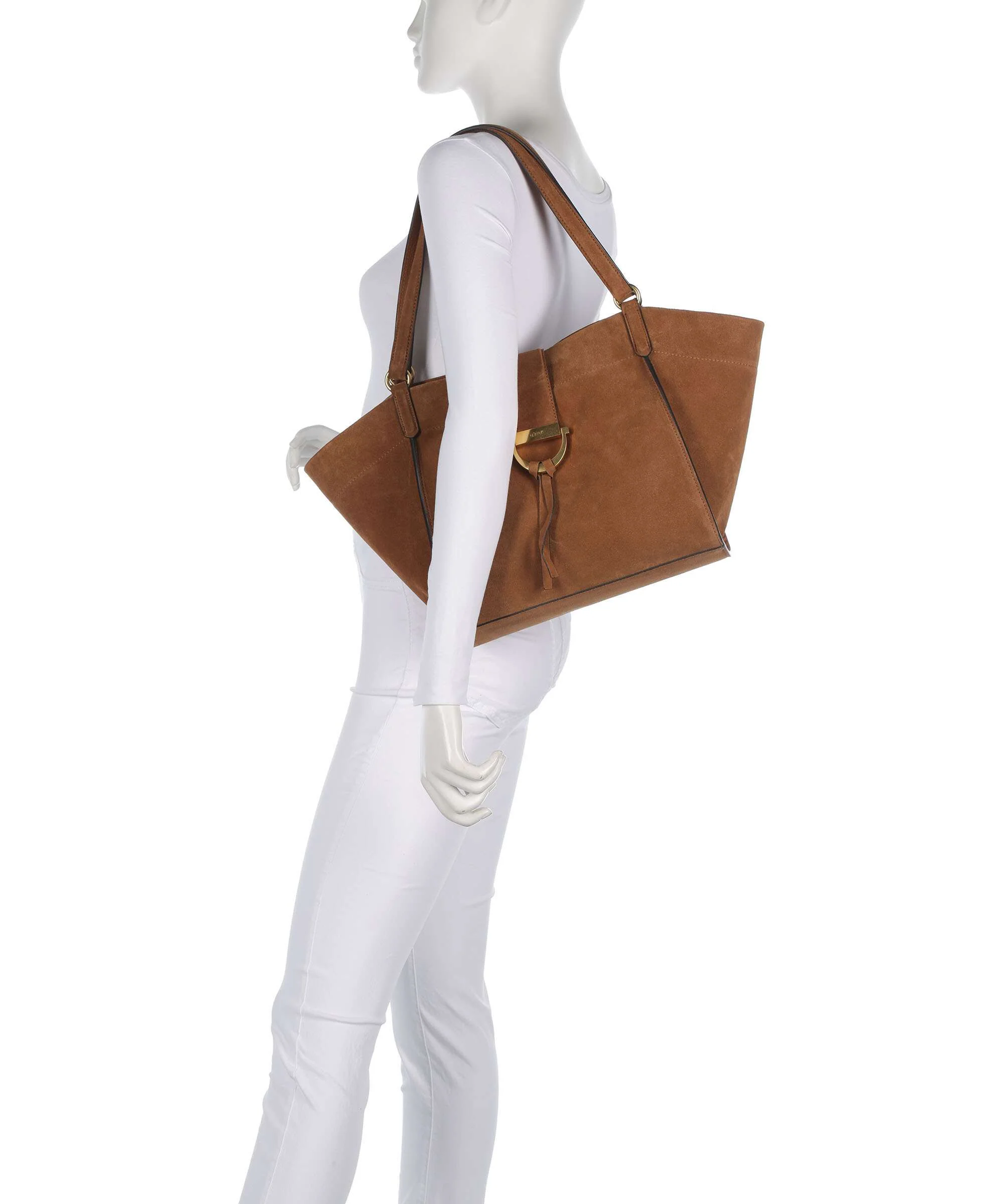 Abro Suede Temi Tote bag cuoio - Image 3