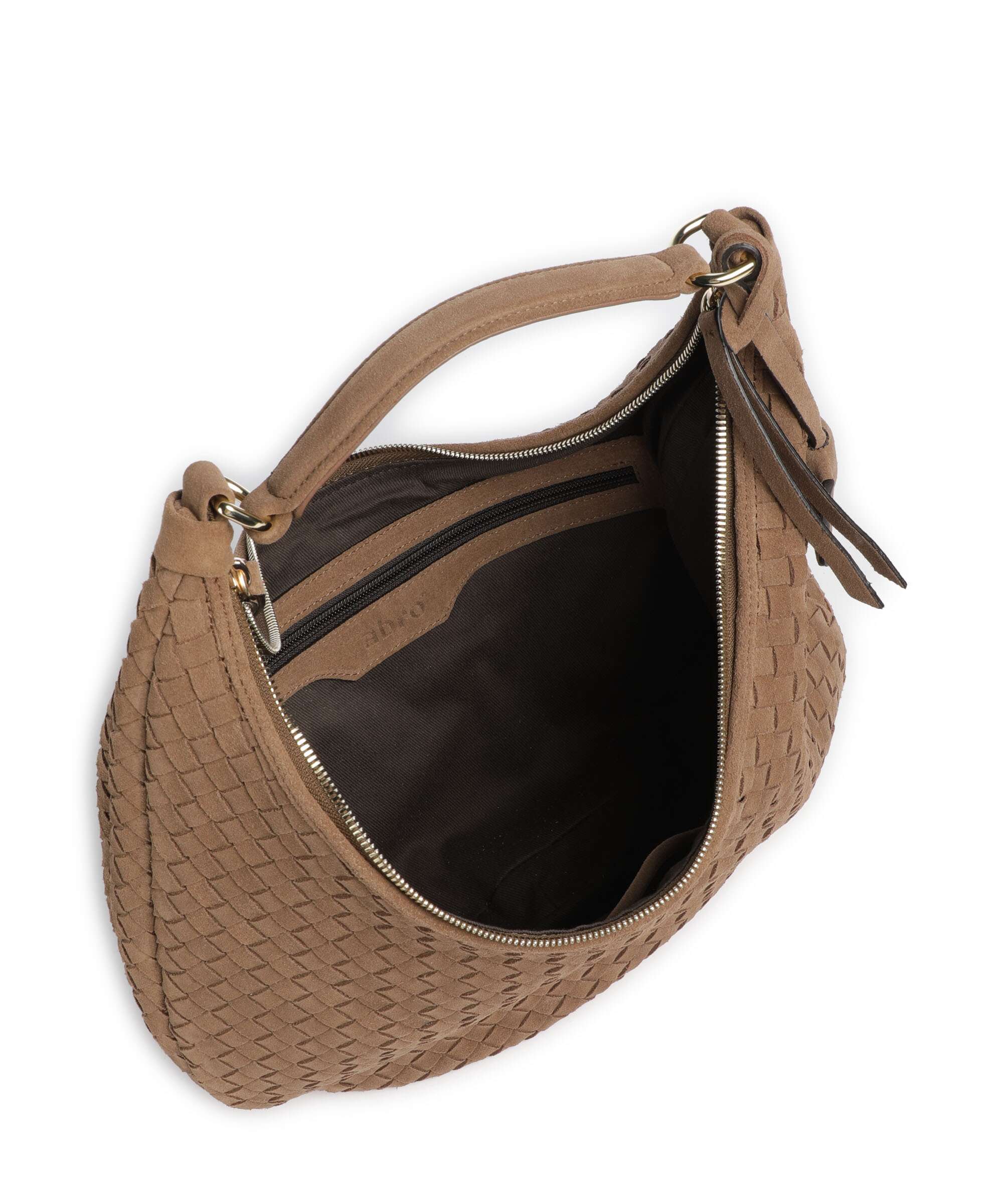 Abro Suede Weaving Nana Small Hobo bag camel - Image 6