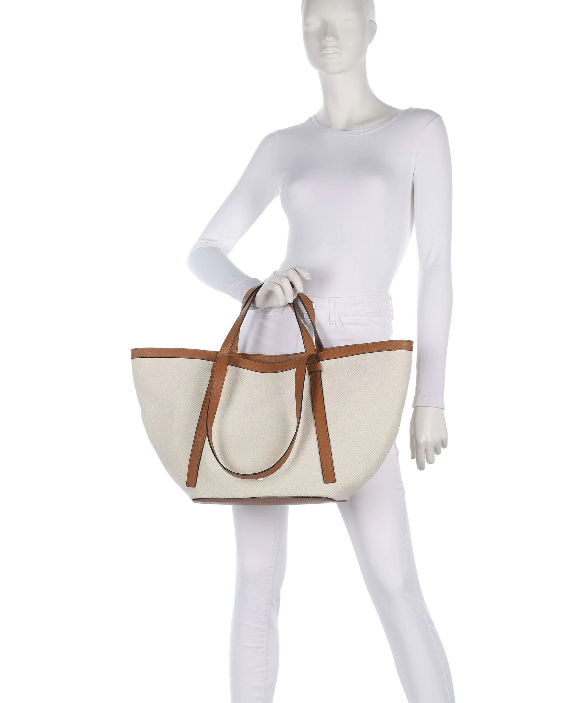 Abro Super Drill Cosmo Large Tote bag ivory/cuoio - Image 3