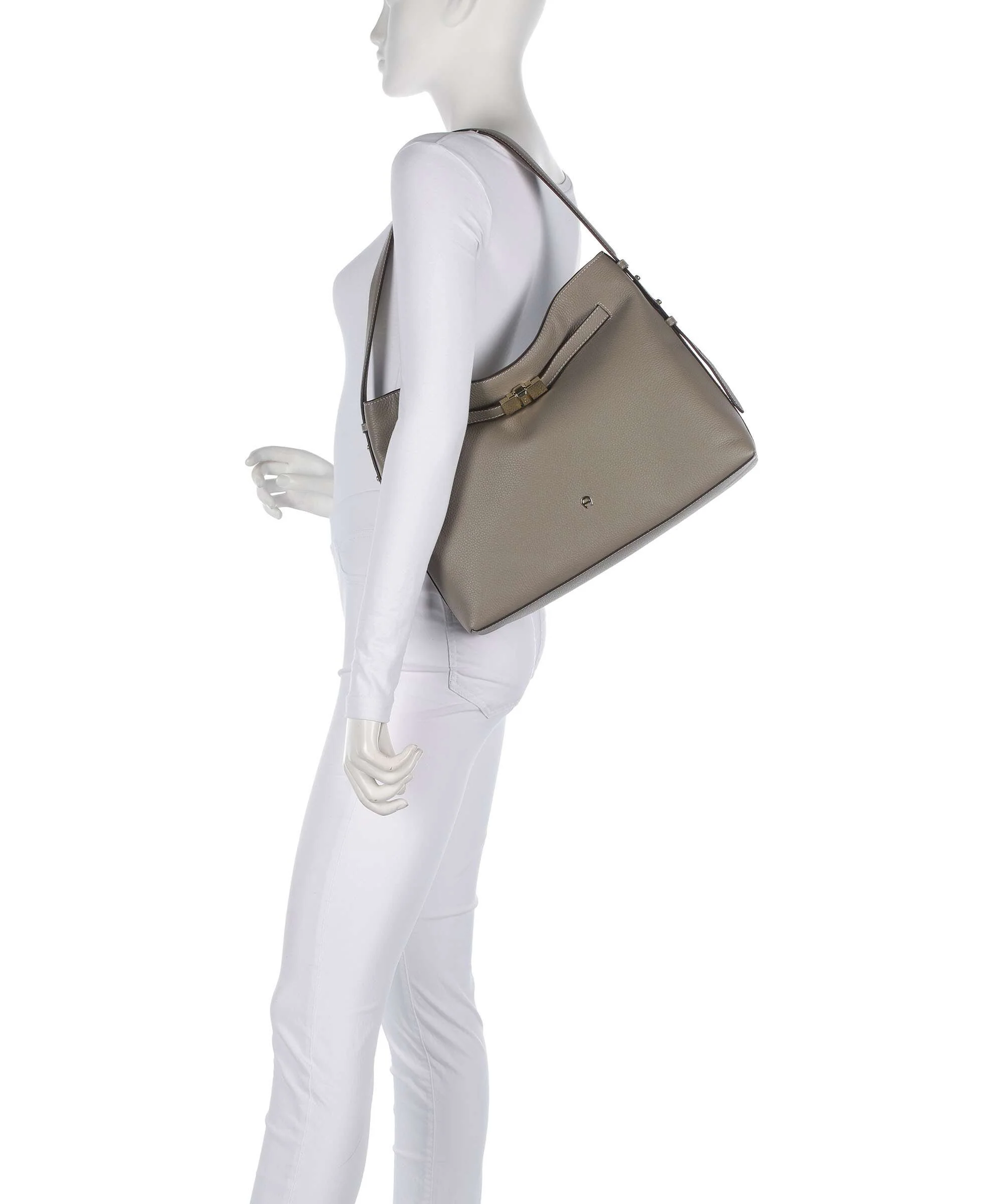 Aigner Farah M Hobo bag taupe - Image 3