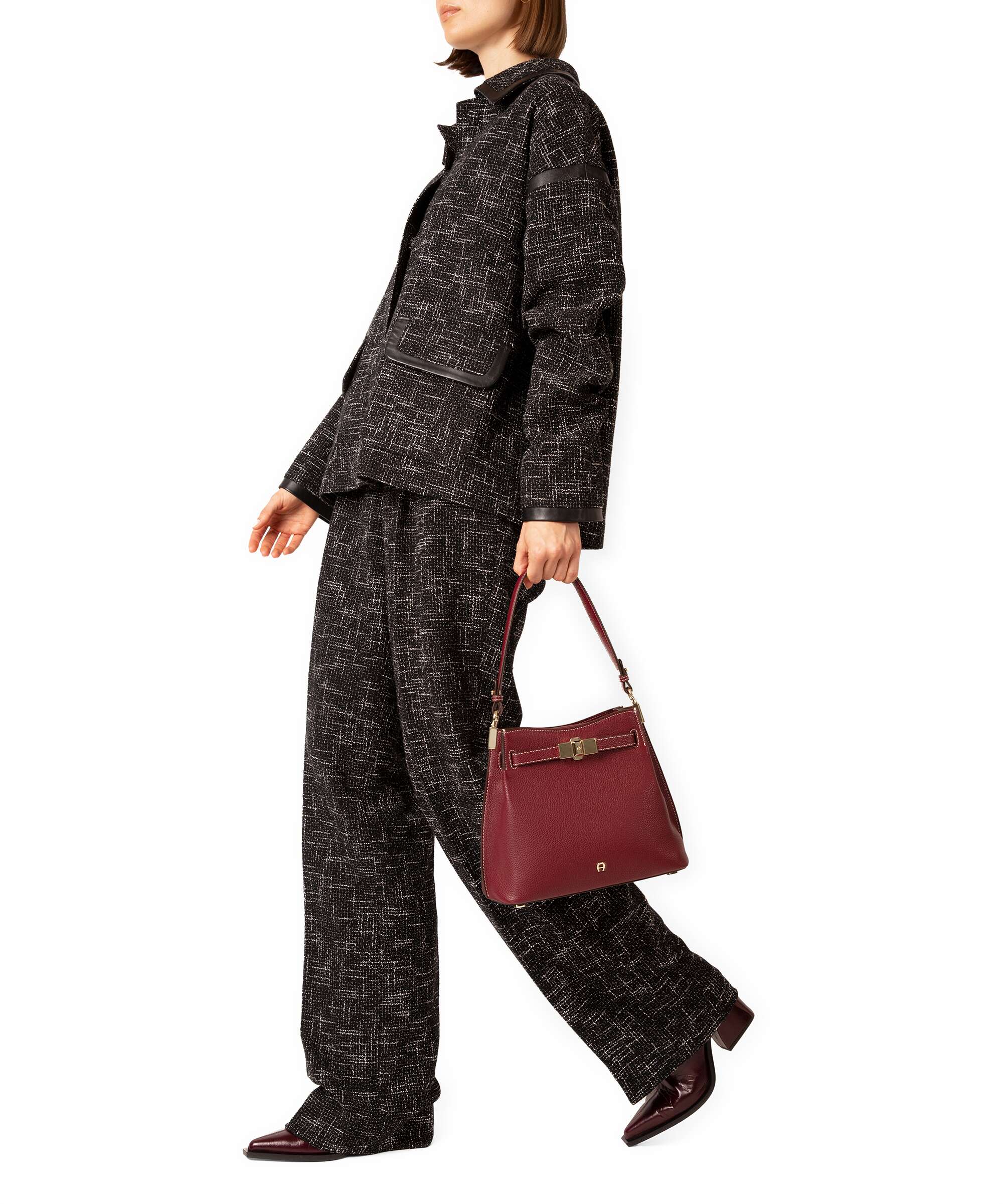 Aigner Farah M Hobo bag burgundy - Image 3