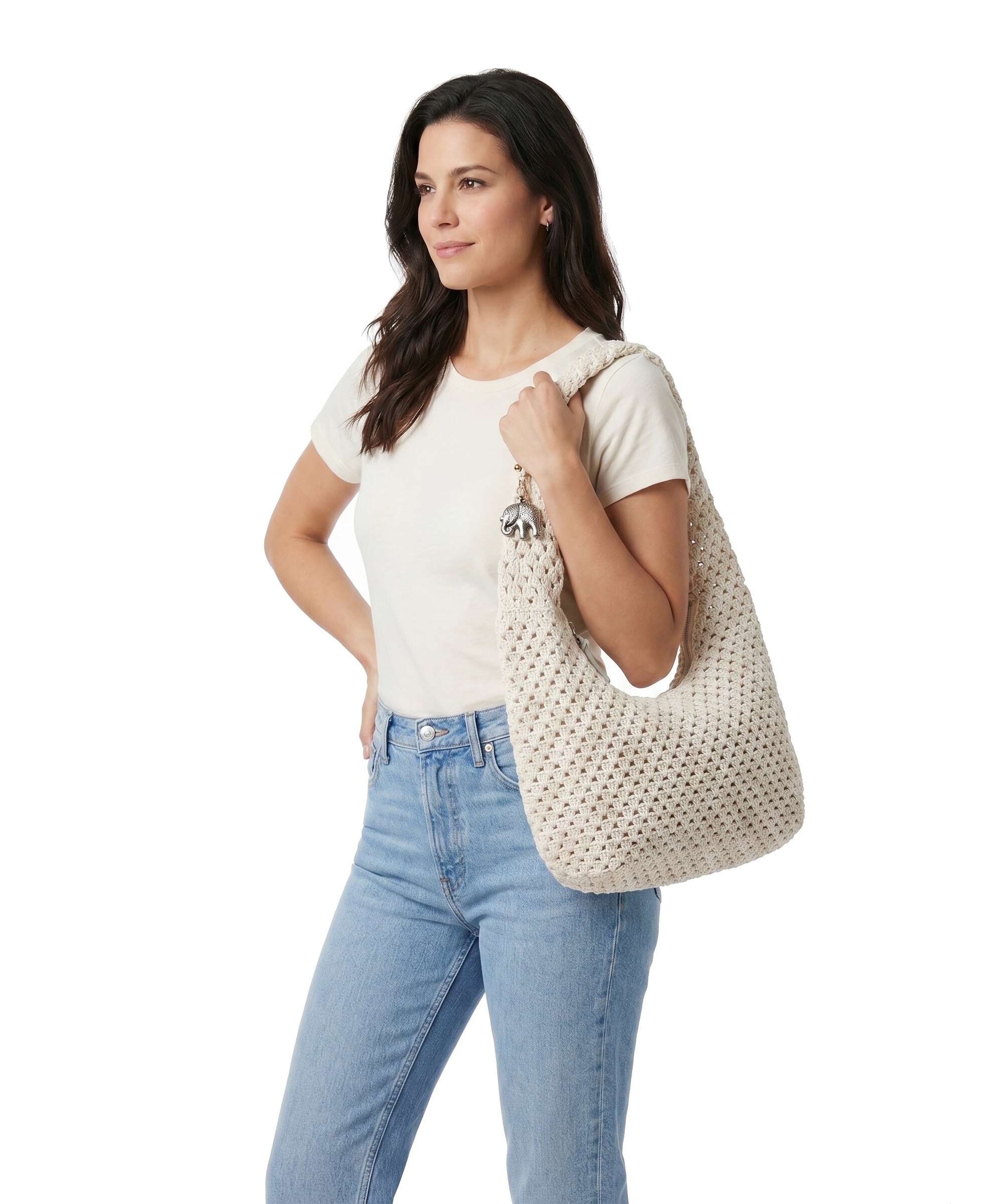 Anokhi Hobo bag beige - Image 3
