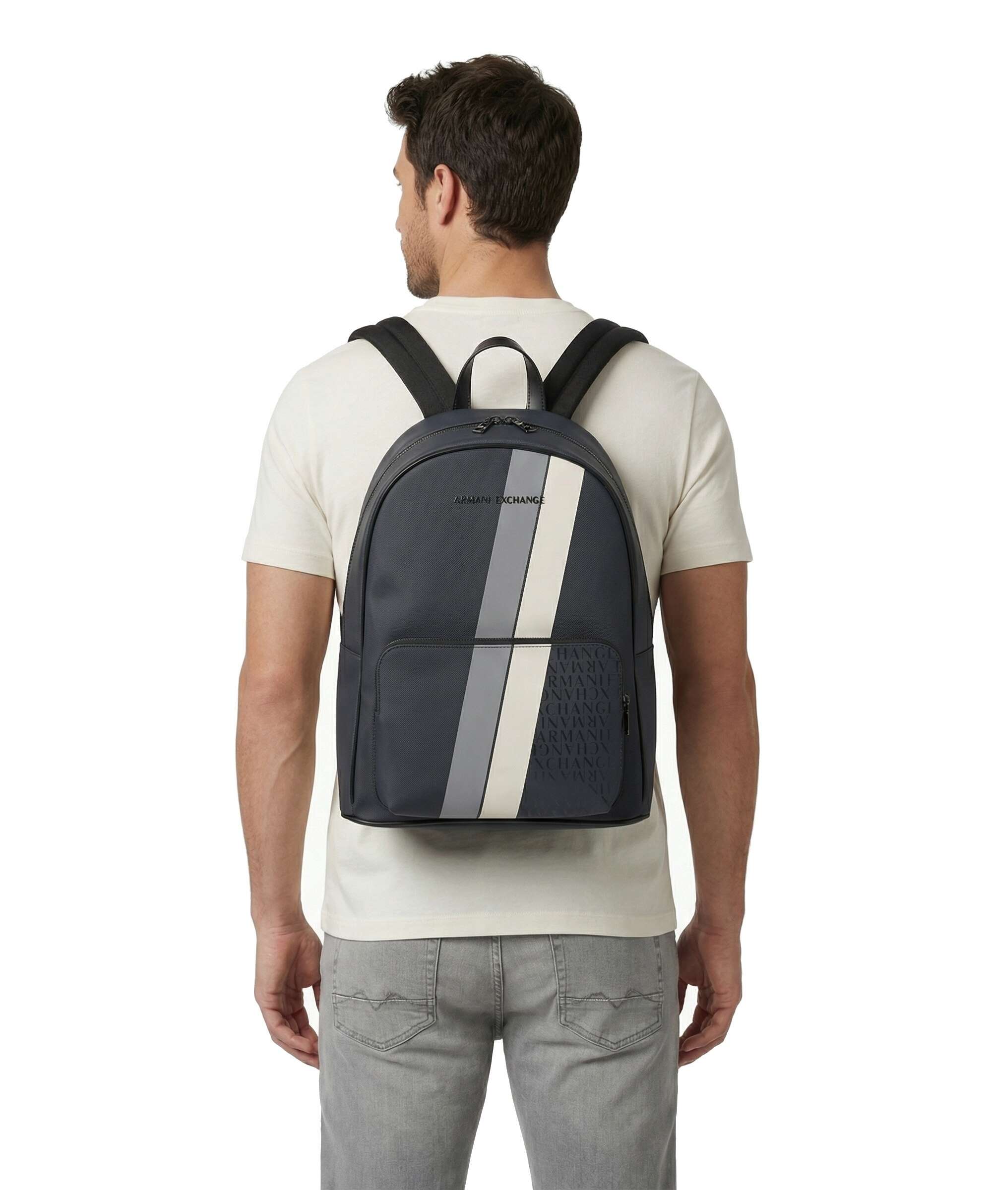 Armani Exchange Dylan Backpack navy/chiseled stone/off white - Image 3