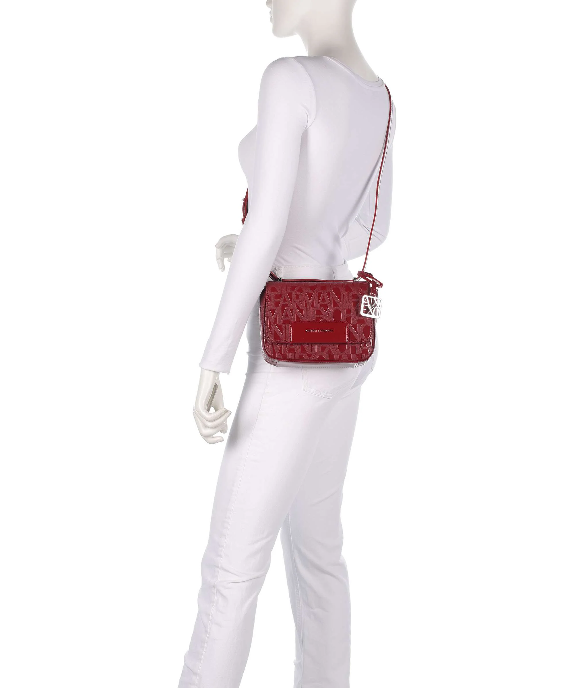Armani Exchange Liz Patent Crossbody bag red dahlia - Image 3