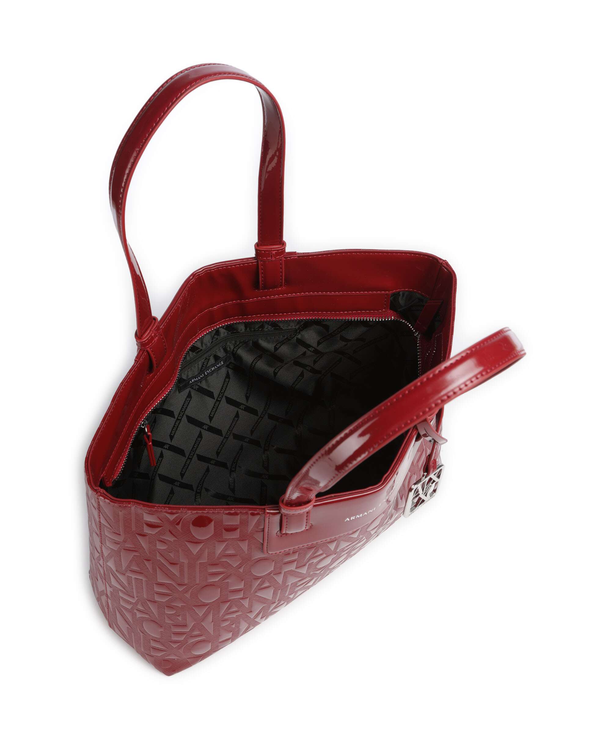 Armani Exchange Liz Patent M Tote bag red dahlia - Image 5