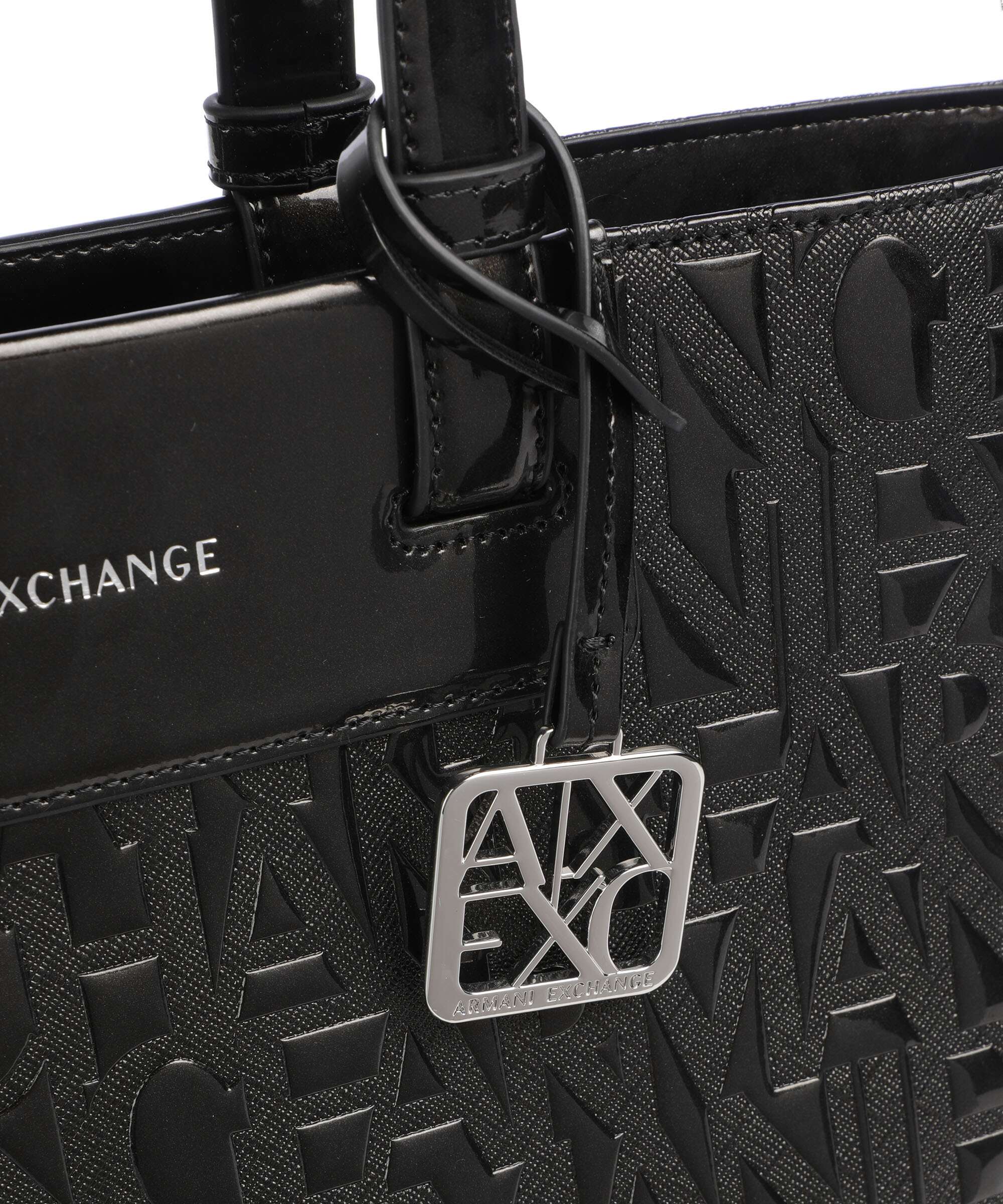 Armani Exchange Liz Patent M Tote bag black - Image 4