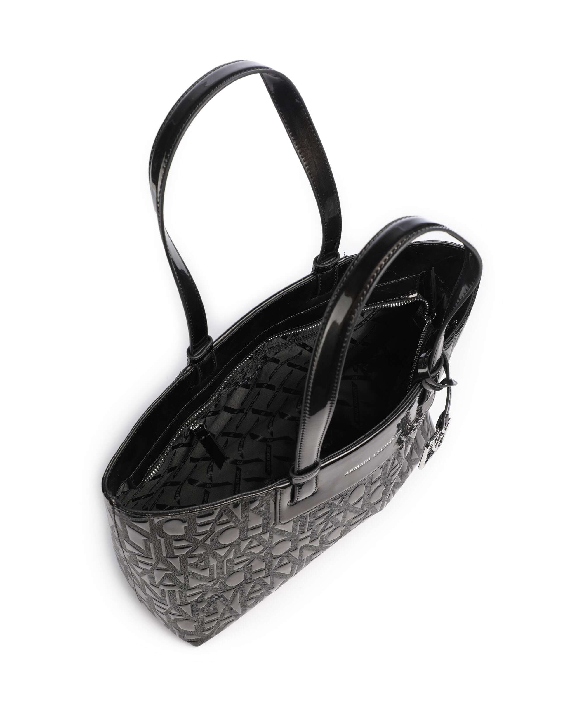 Armani Exchange Liz Patent M Tote bag black - Image 6
