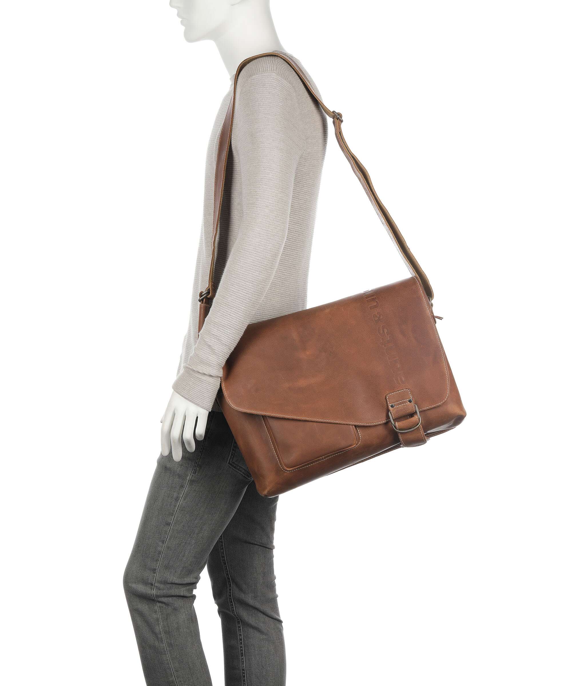 Aunts & Uncles Hunter Big Judd Briefcase vintage tan - Image 3