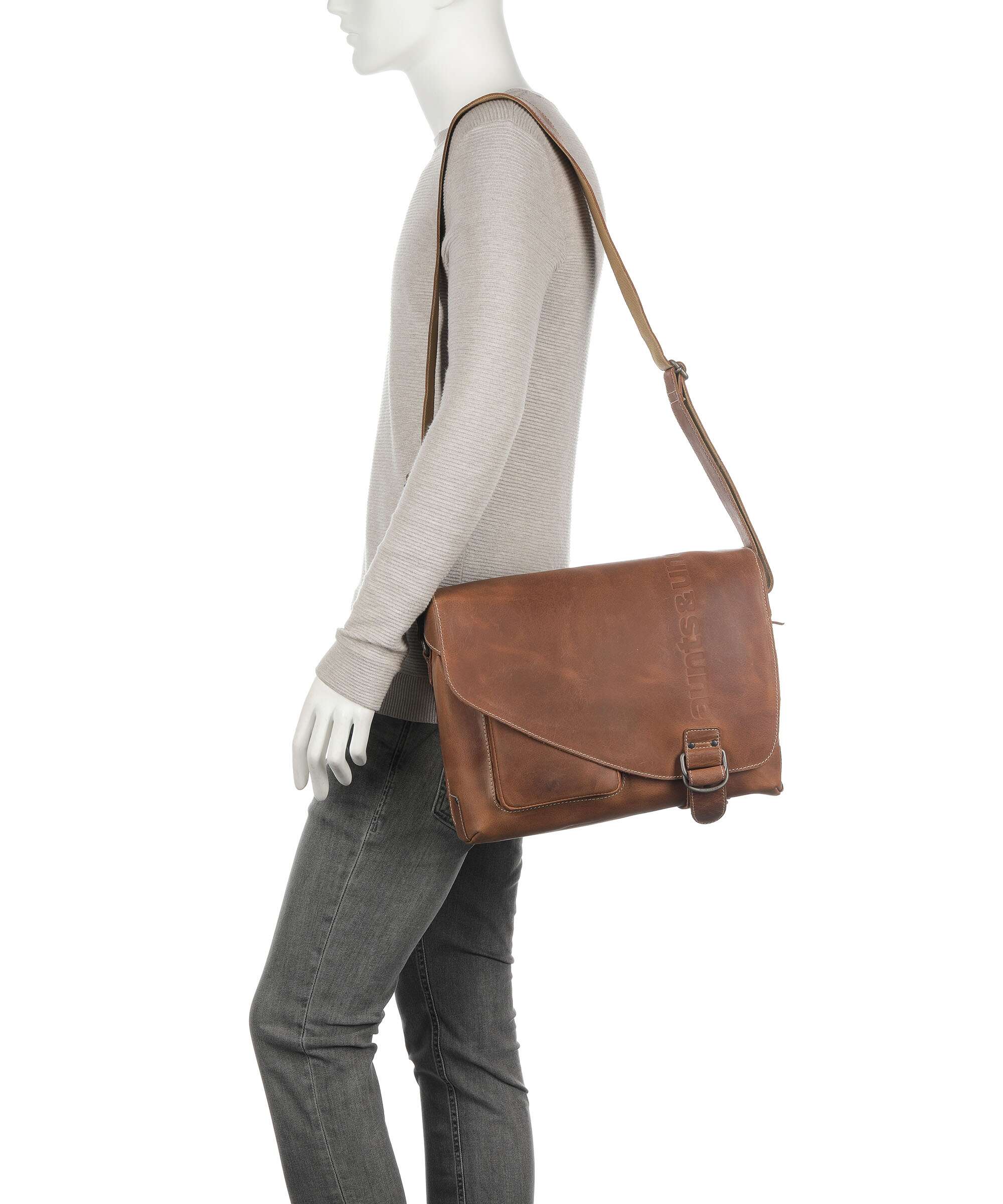 Aunts & Uncles Hunter Medium Judd Messenger bag vintage tan - Image 3