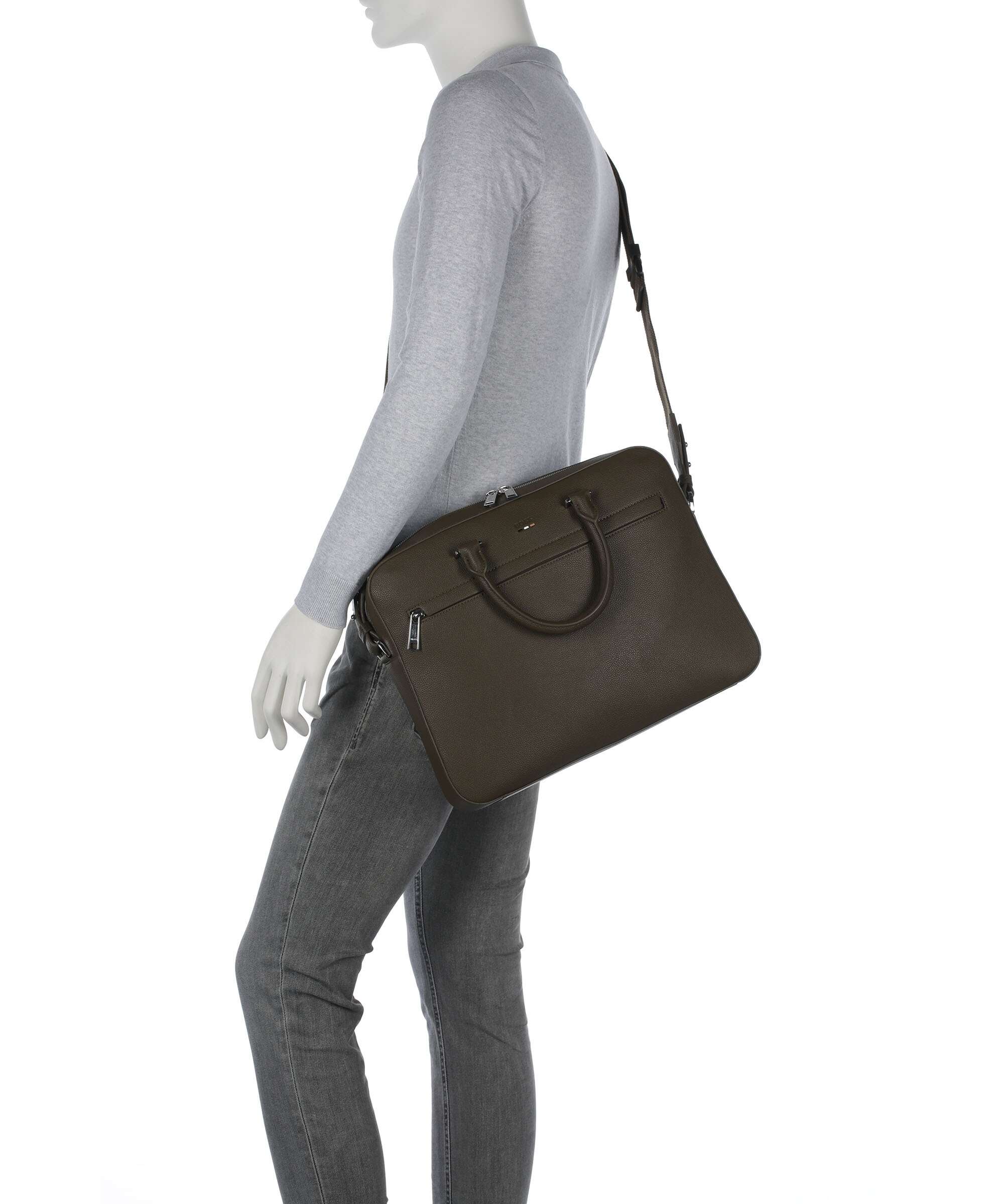 BOSS Ray Briefcase open green - Image 3