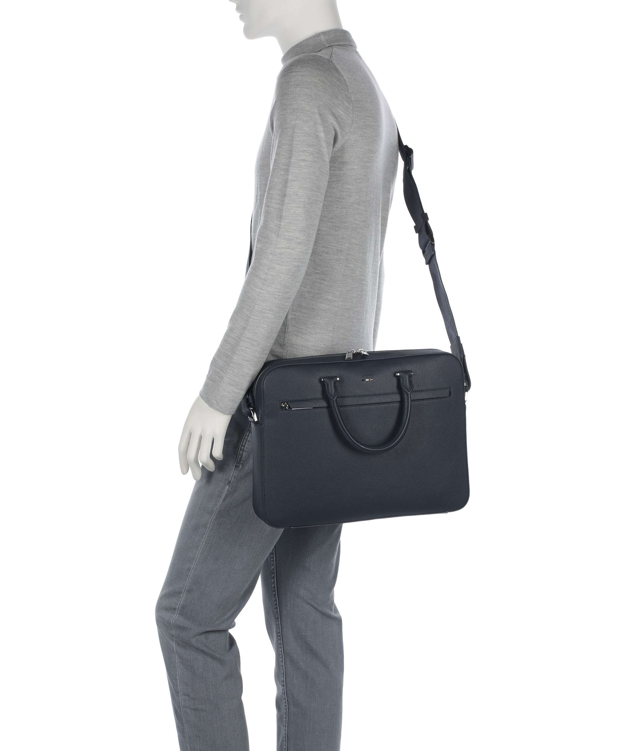 BOSS Ray Briefcase open blue - Image 3