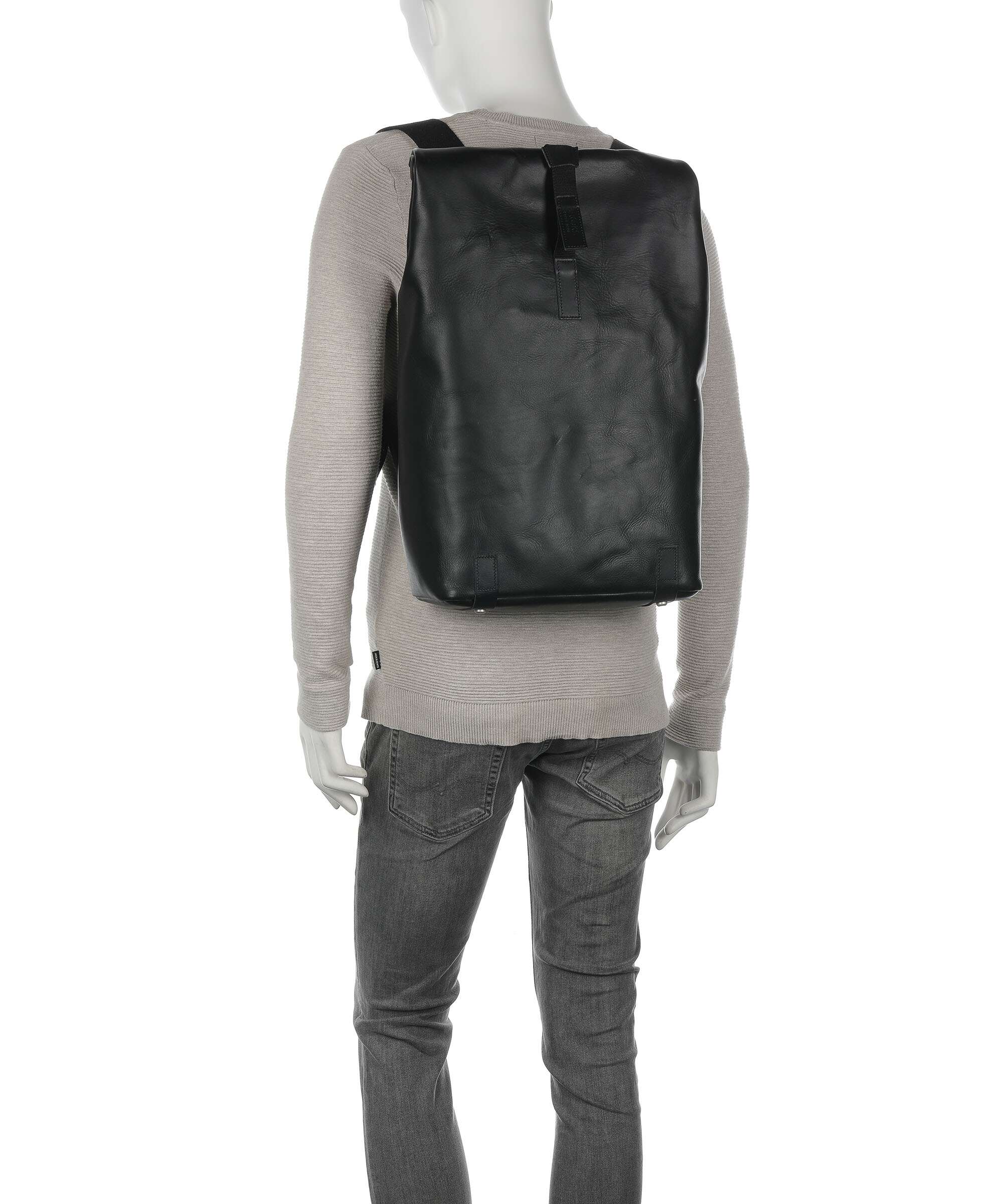 Brooks England Pickwick Leather Large Rolltop backpack black - Image 3