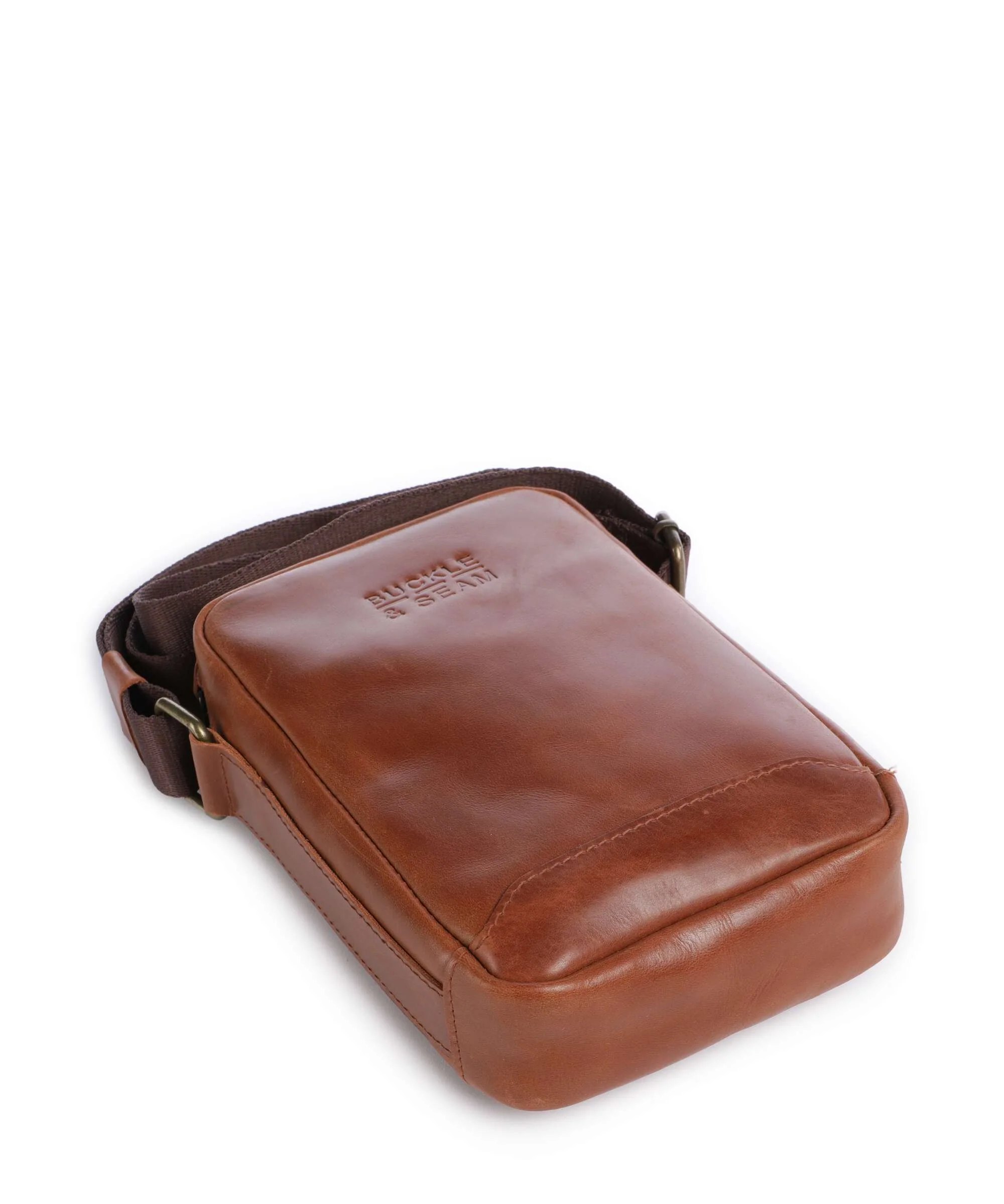Buckle & Seam Crazy Horse Runner Crossbody bag cognac - Image 5
