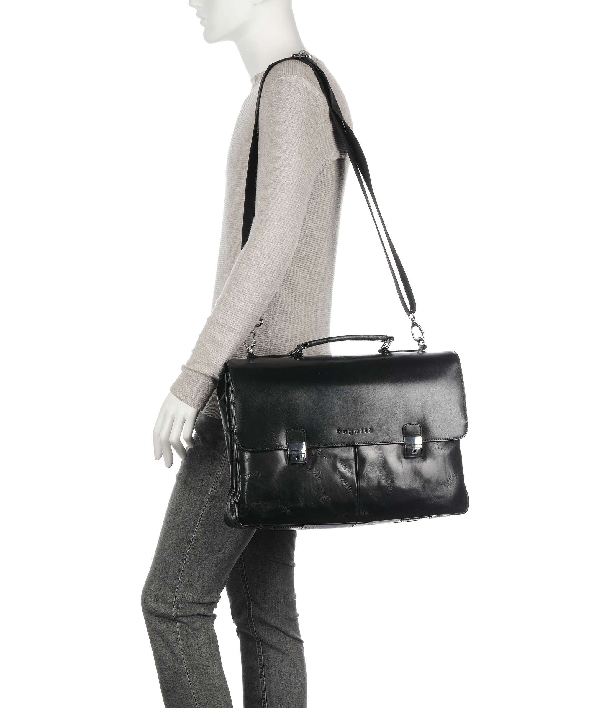 Bugatti Romano Briefcase schwarz - Image 3
