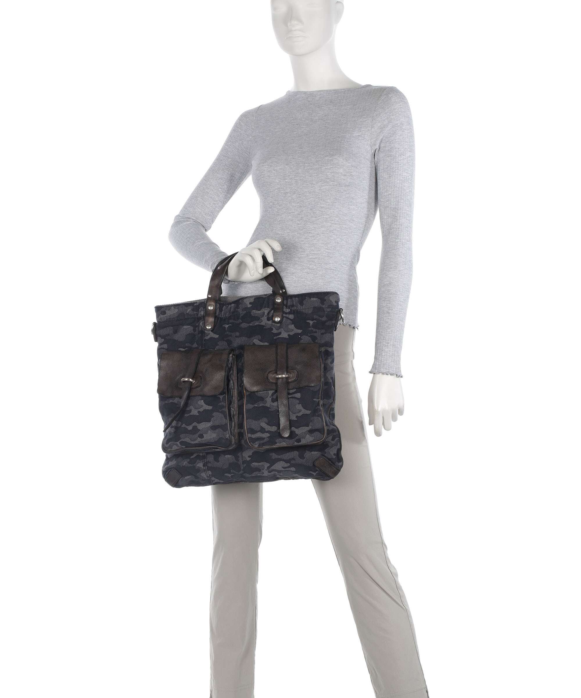 Campomaggi Backpack bag camouflage blue/dark grey - Image 3