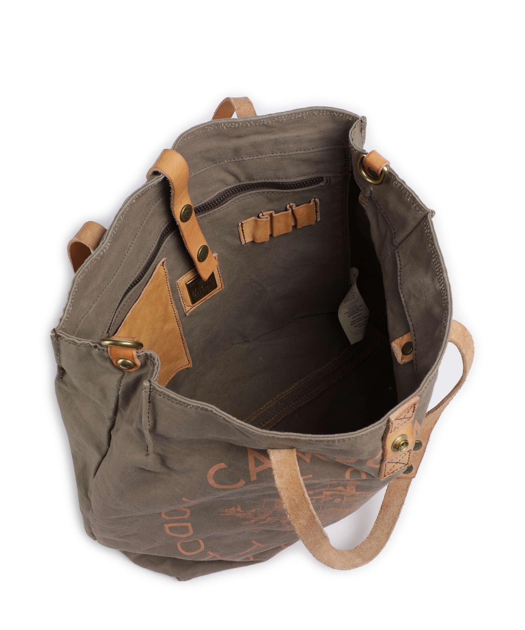 Campomaggi Tote bag verde militare/naturale/albicocca - Image 6