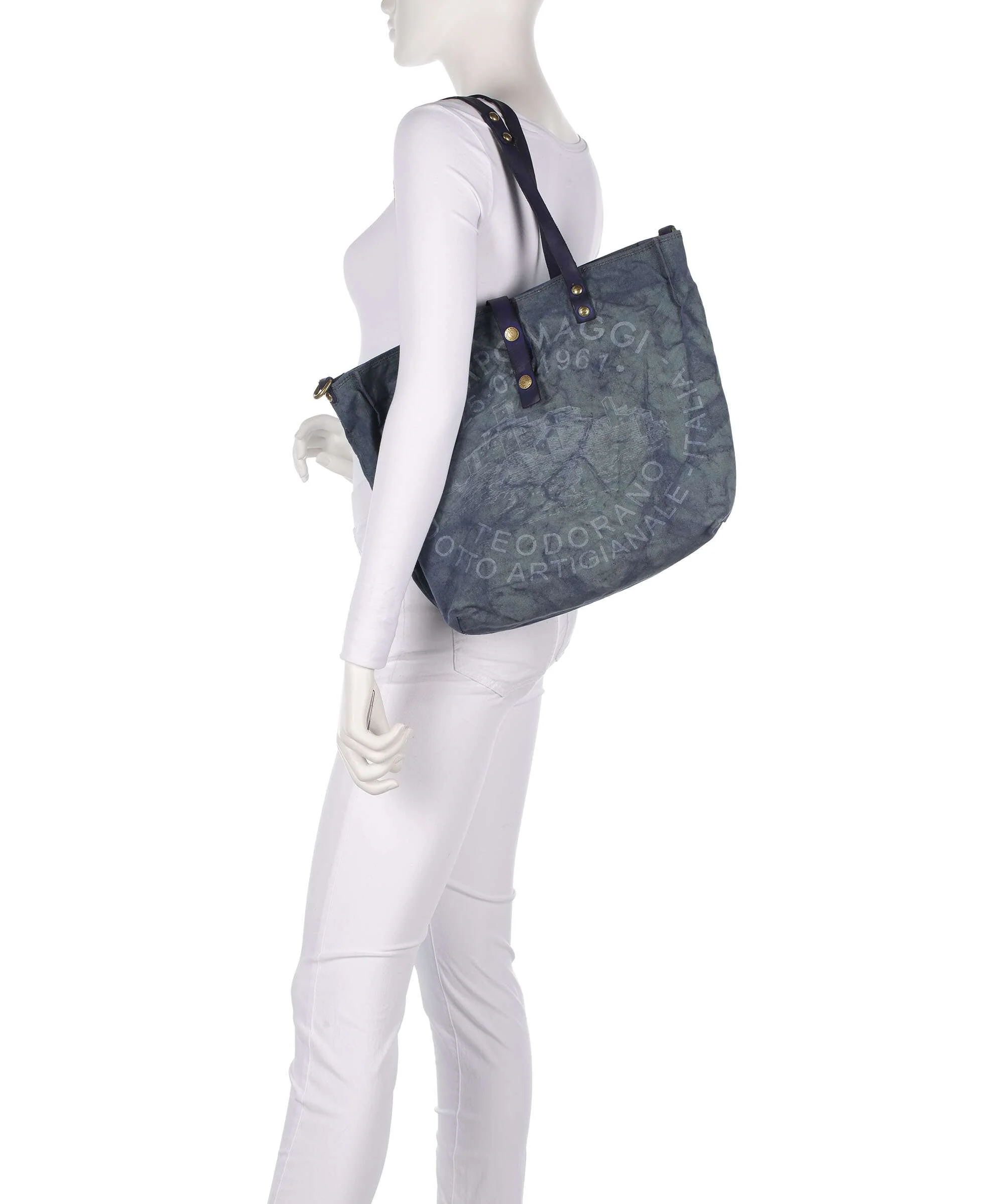 Campomaggi Tote bag beige/iris ghiaccio - Image 3