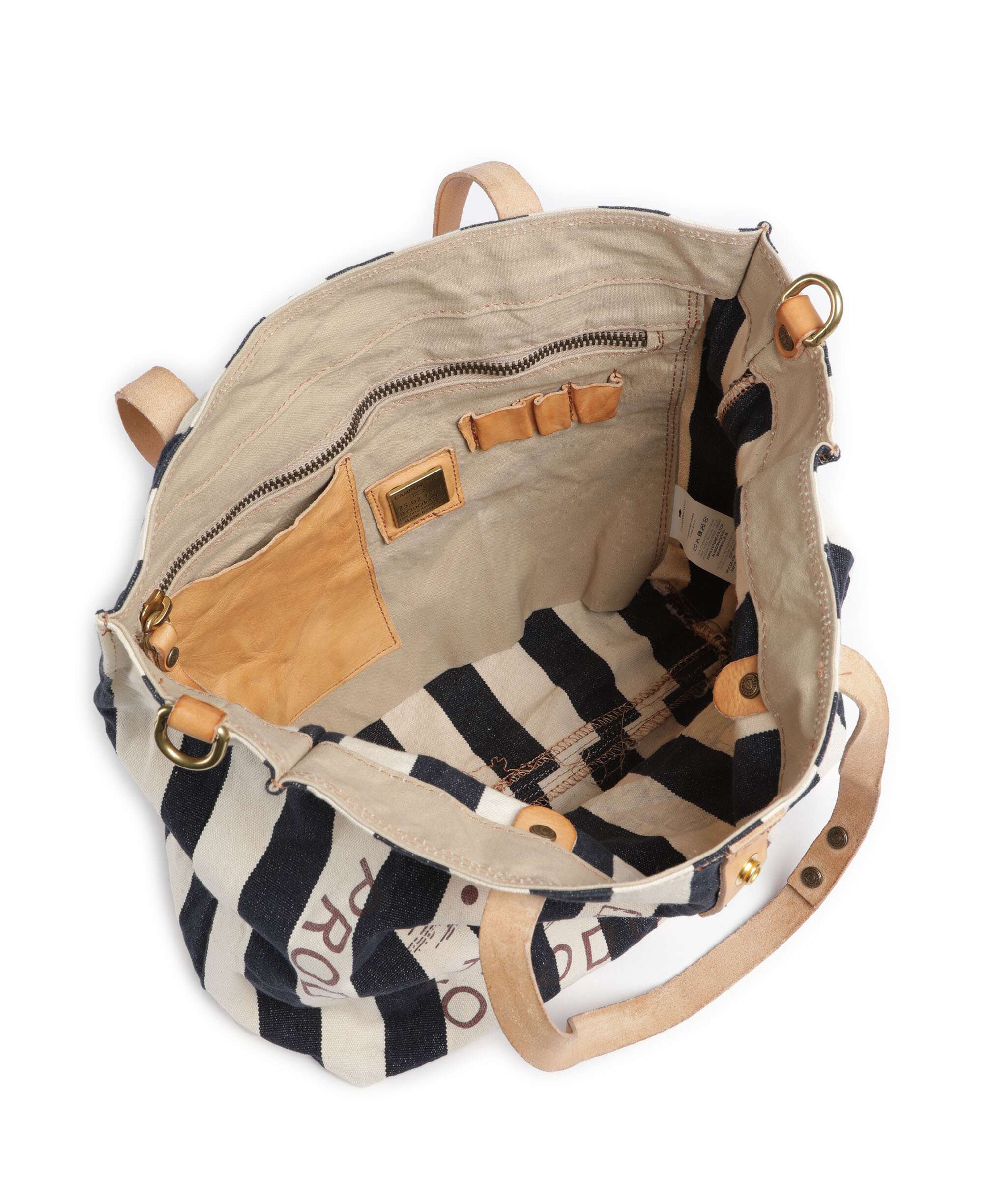 Campomaggi Tote bag blue/beige - Image 5