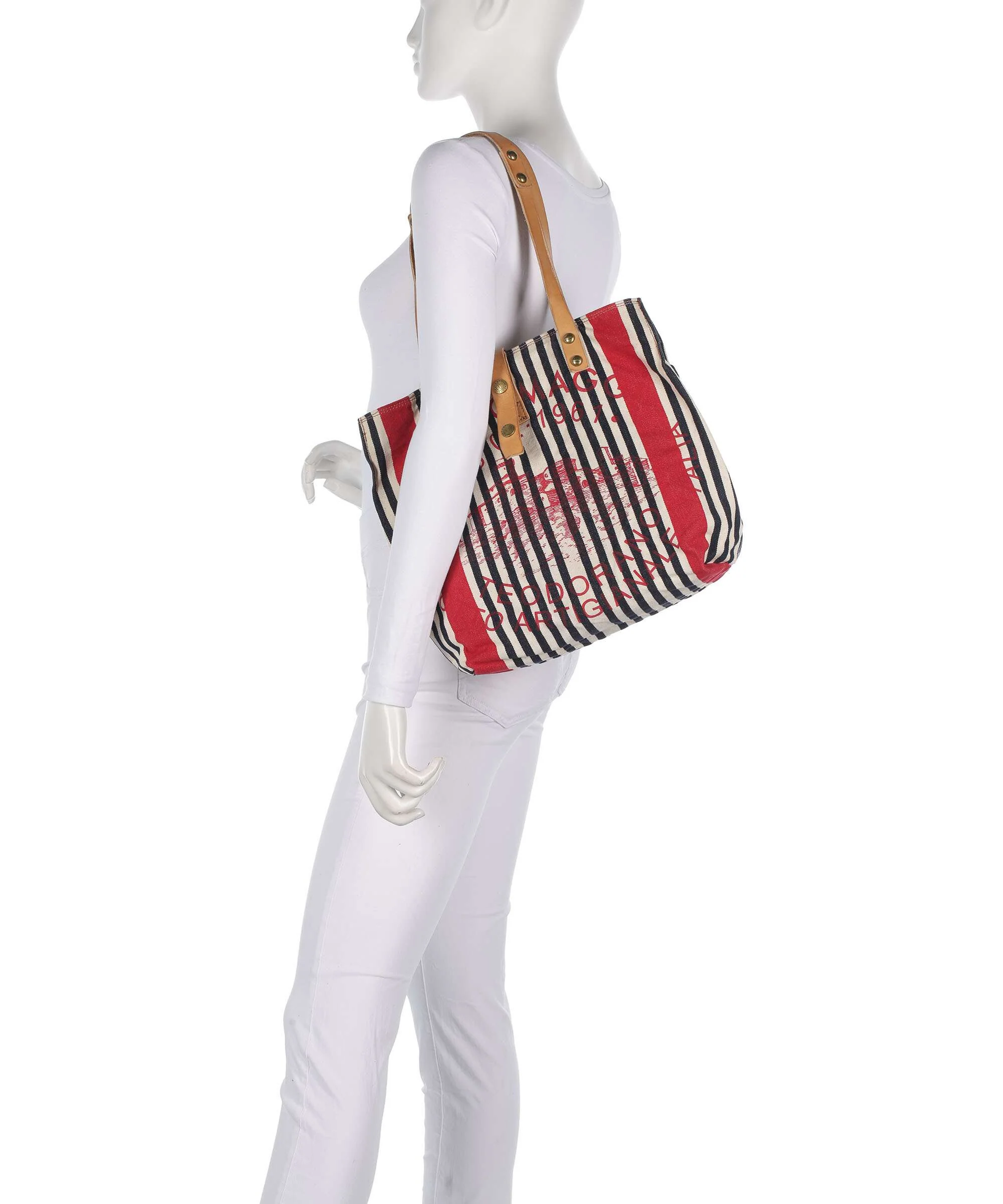 Campomaggi Tote bag blue/red/beige - Image 3