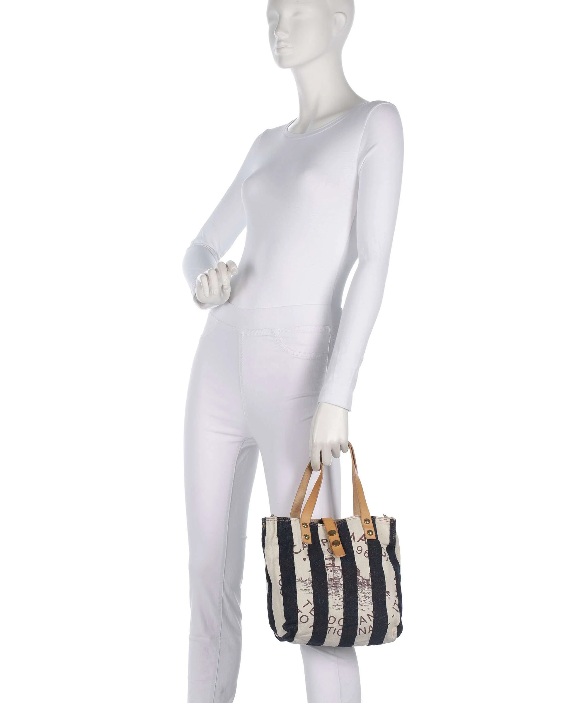 Campomaggi Tote bag blue/beige - Image 3