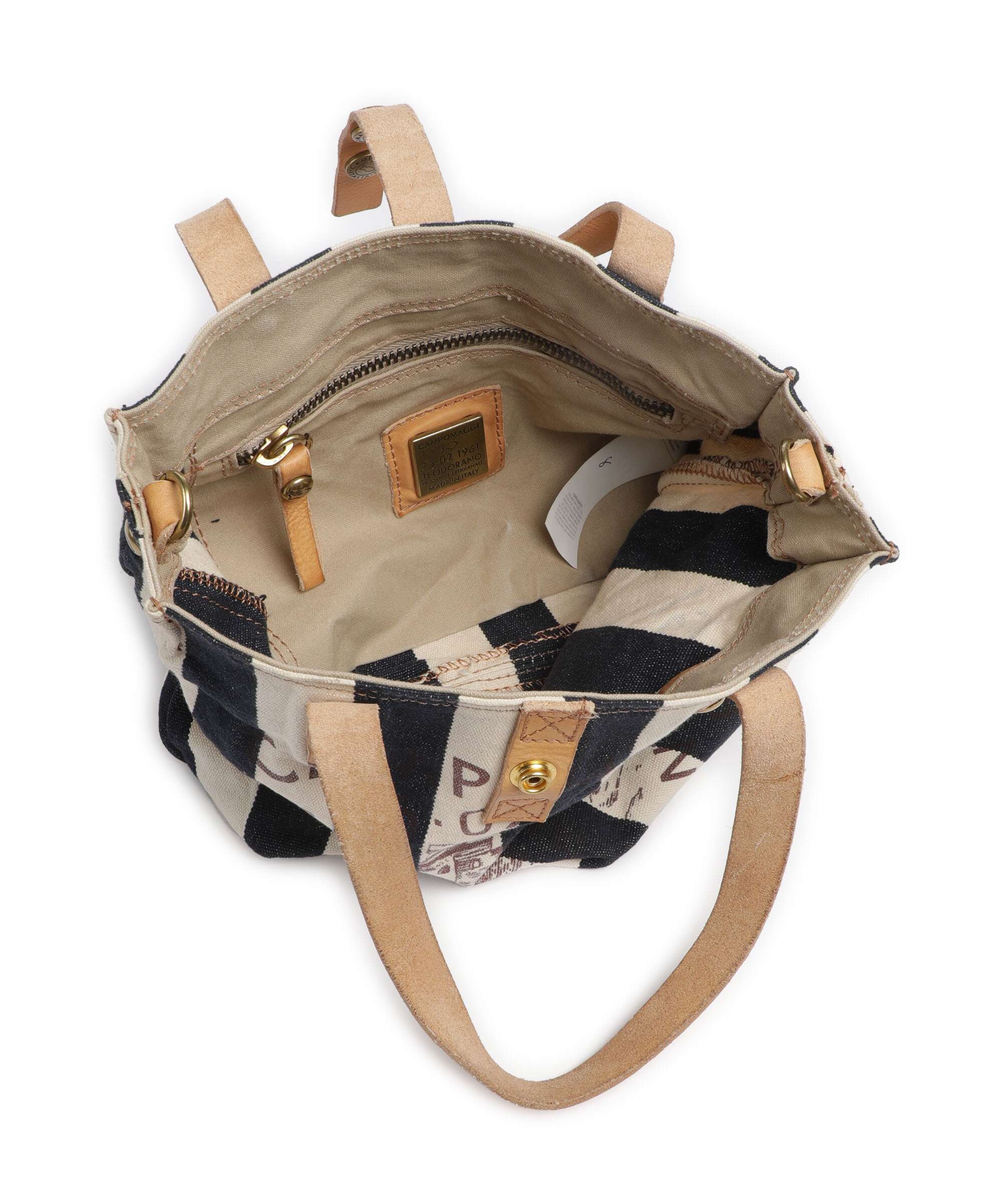 Campomaggi Tote bag blue/beige - Image 6