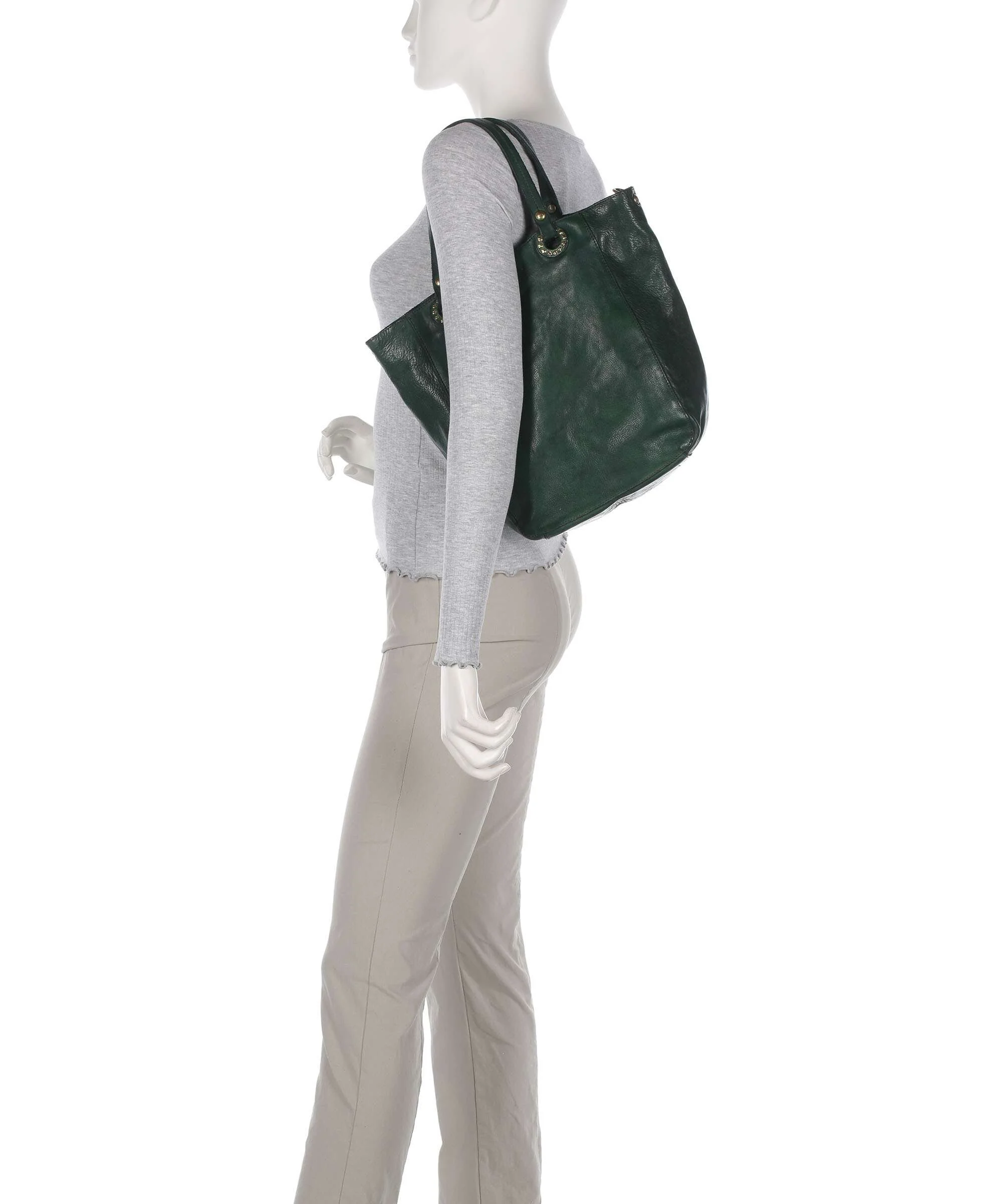 Campomaggi Tote bag green bottle - Image 3
