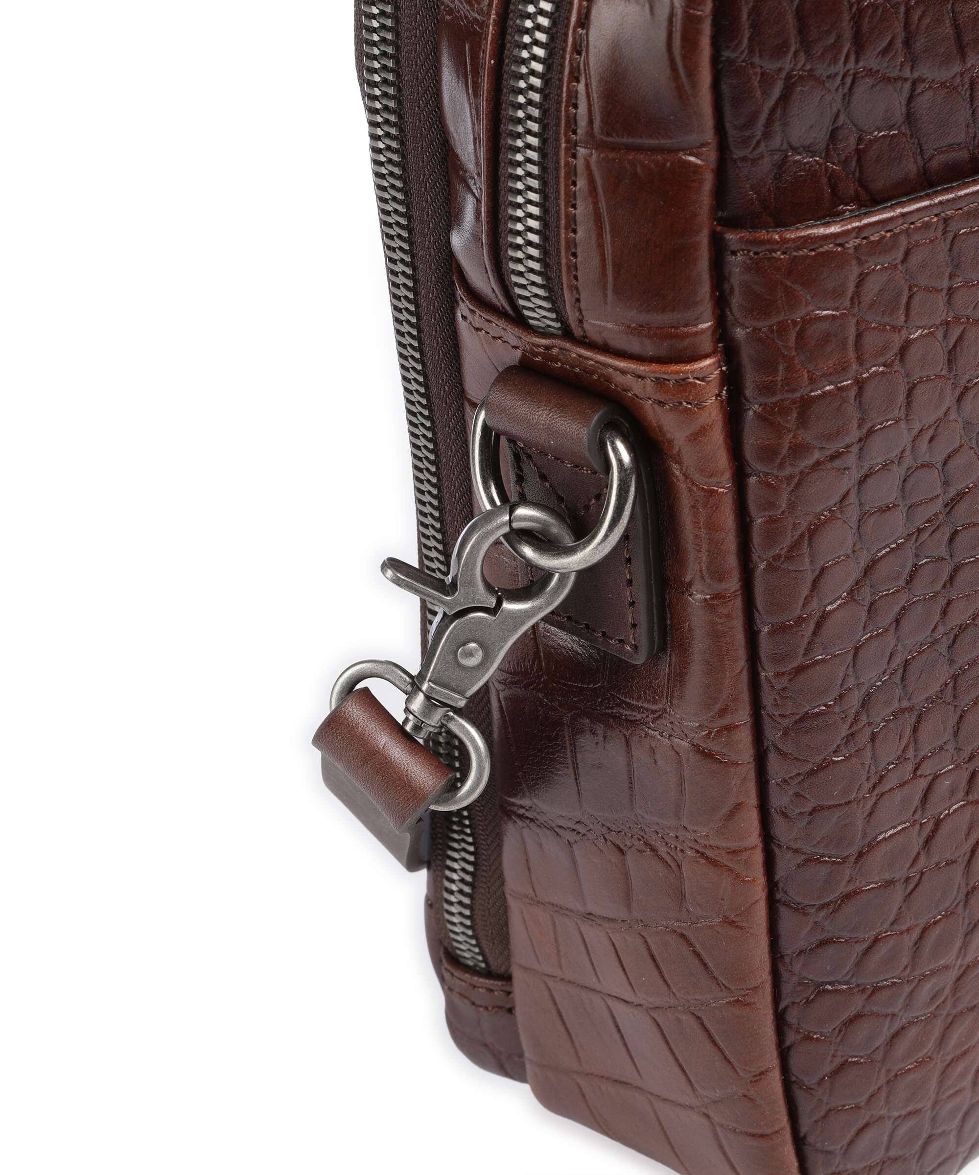 Castelijn & Beerens Croco Jules Briefcase mocca - Image 4