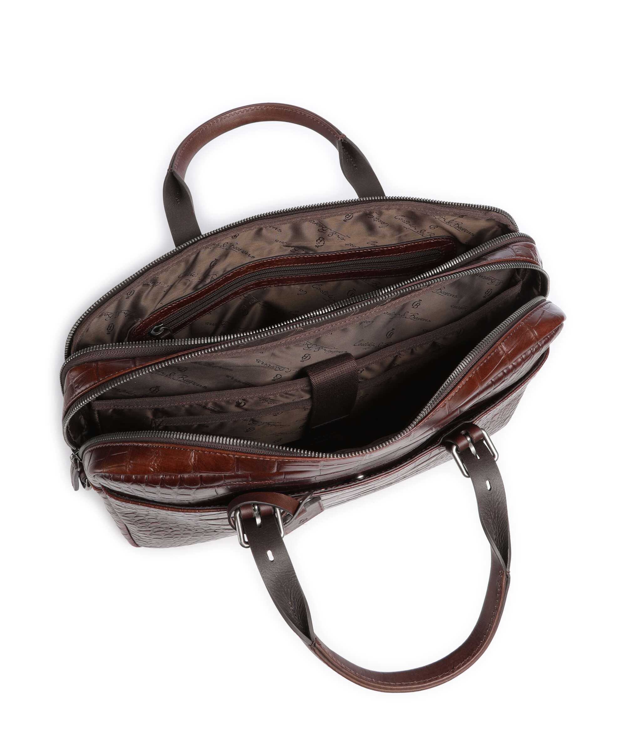 Castelijn & Beerens Croco Jules Briefcase mocca - Image 6
