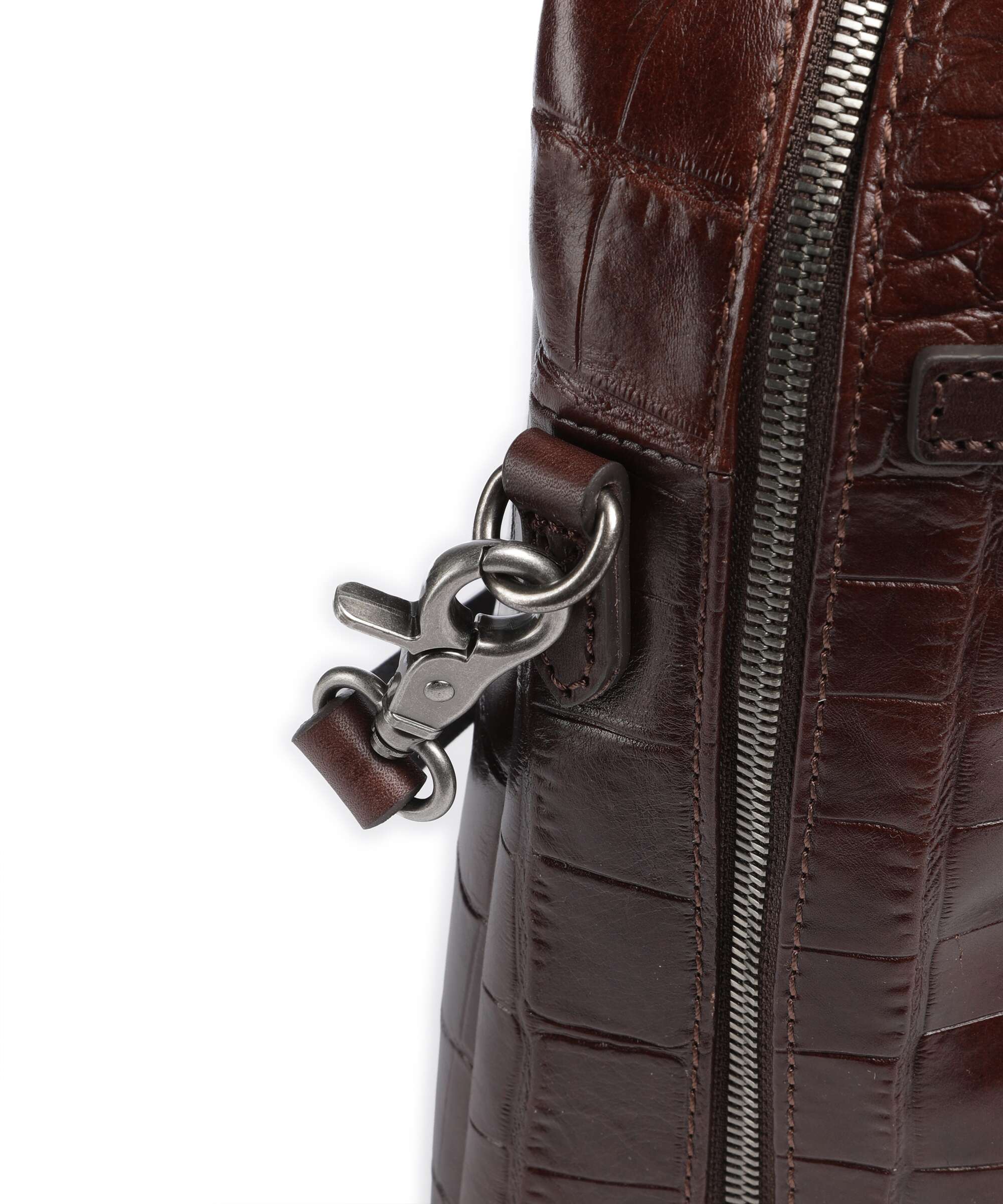 Castelijn & Beerens Croco Lisa Briefcase mocca - Image 4