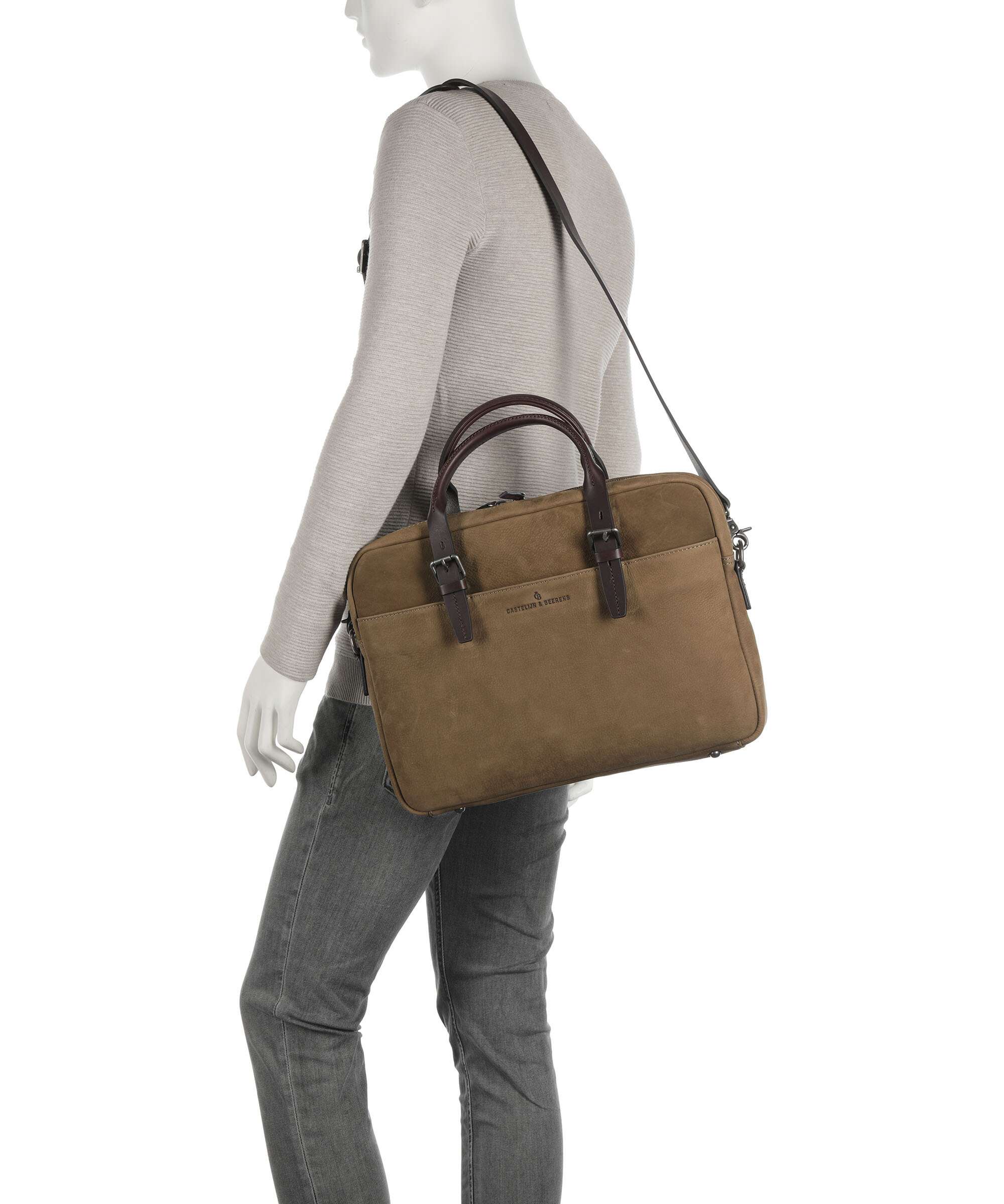Castelijn & Beerens Veneto Briefcase taupe - Image 3