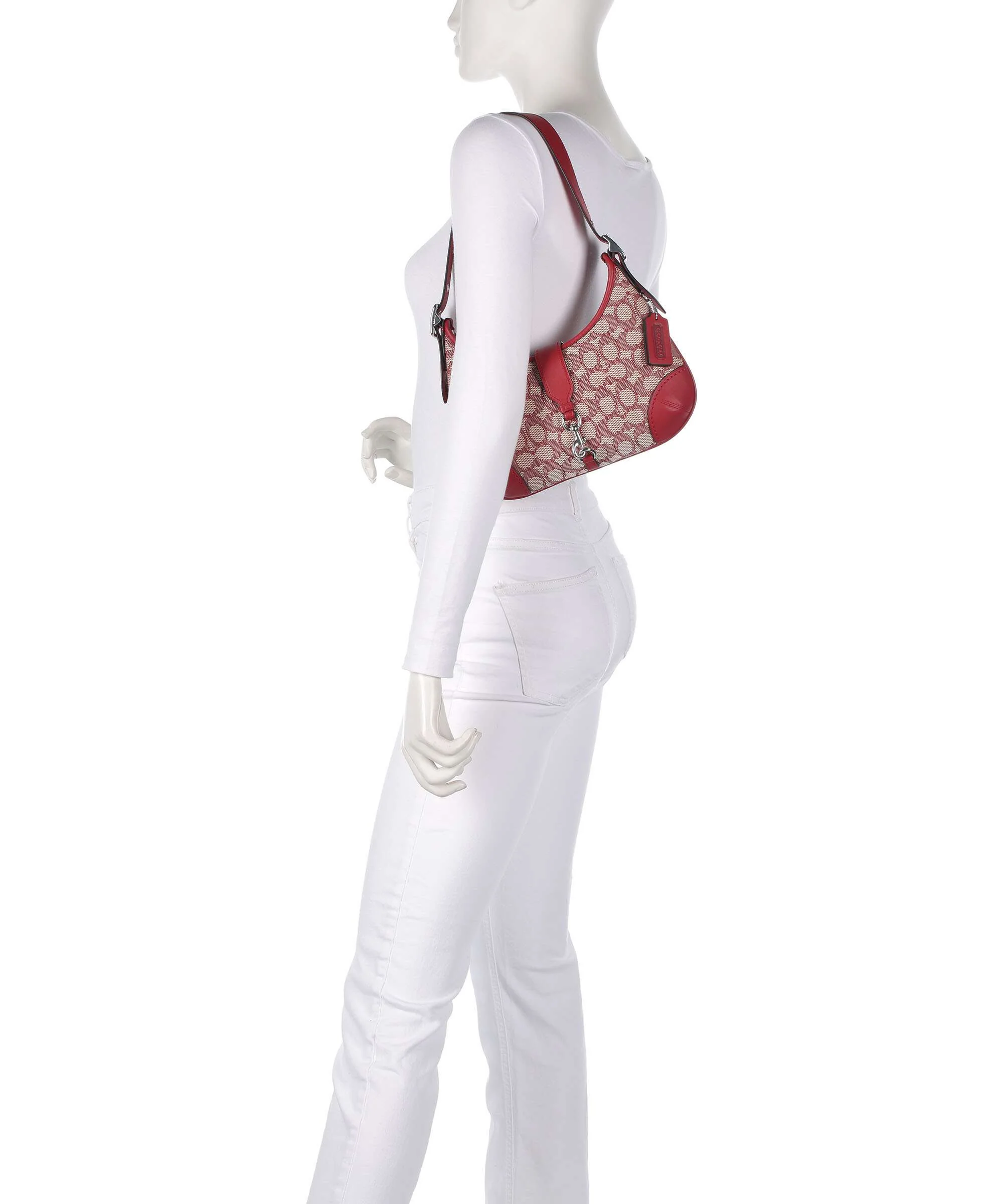Coach Hamptons Signature Jacquard Shoulder bag ruby/ivory - Image 3