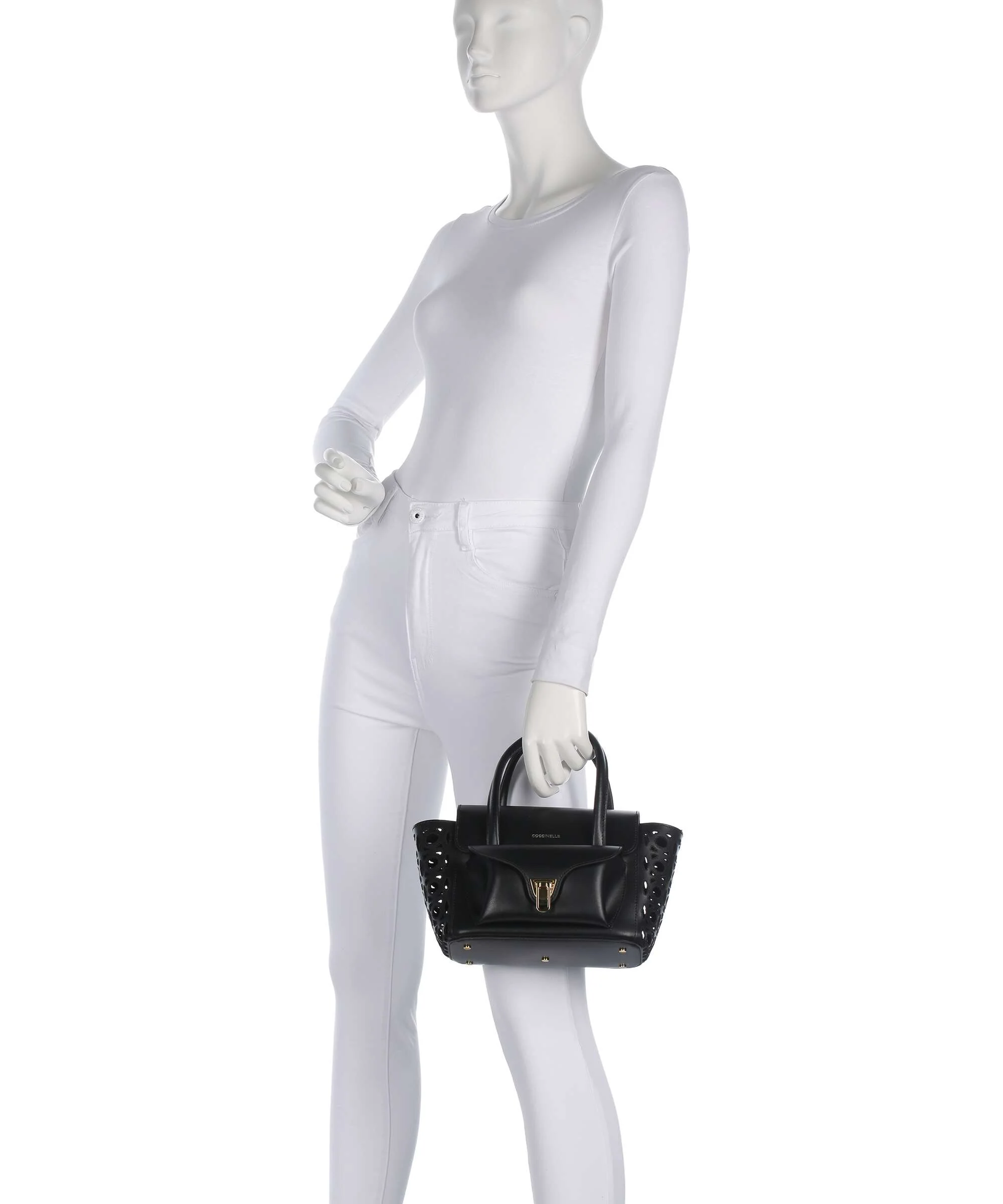Coccinelle Beat Double Monogram Handbag noir - Image 3