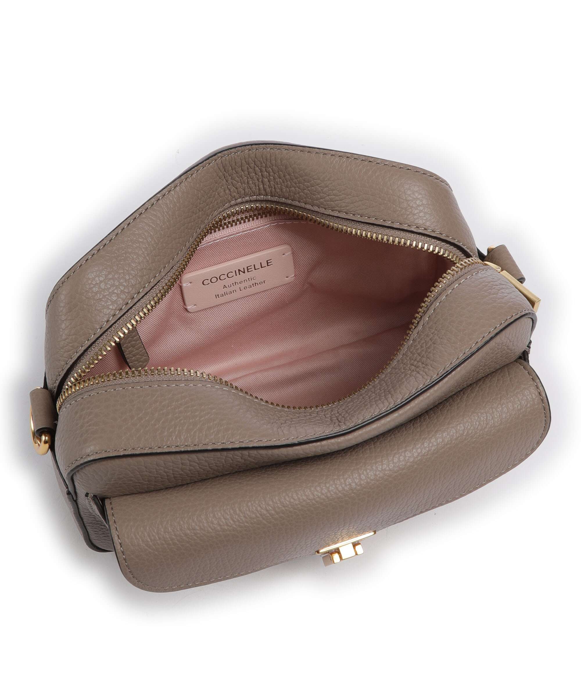 Coccinelle Beat Soft Ribbon Crossbody bag warm taupe - Image 6