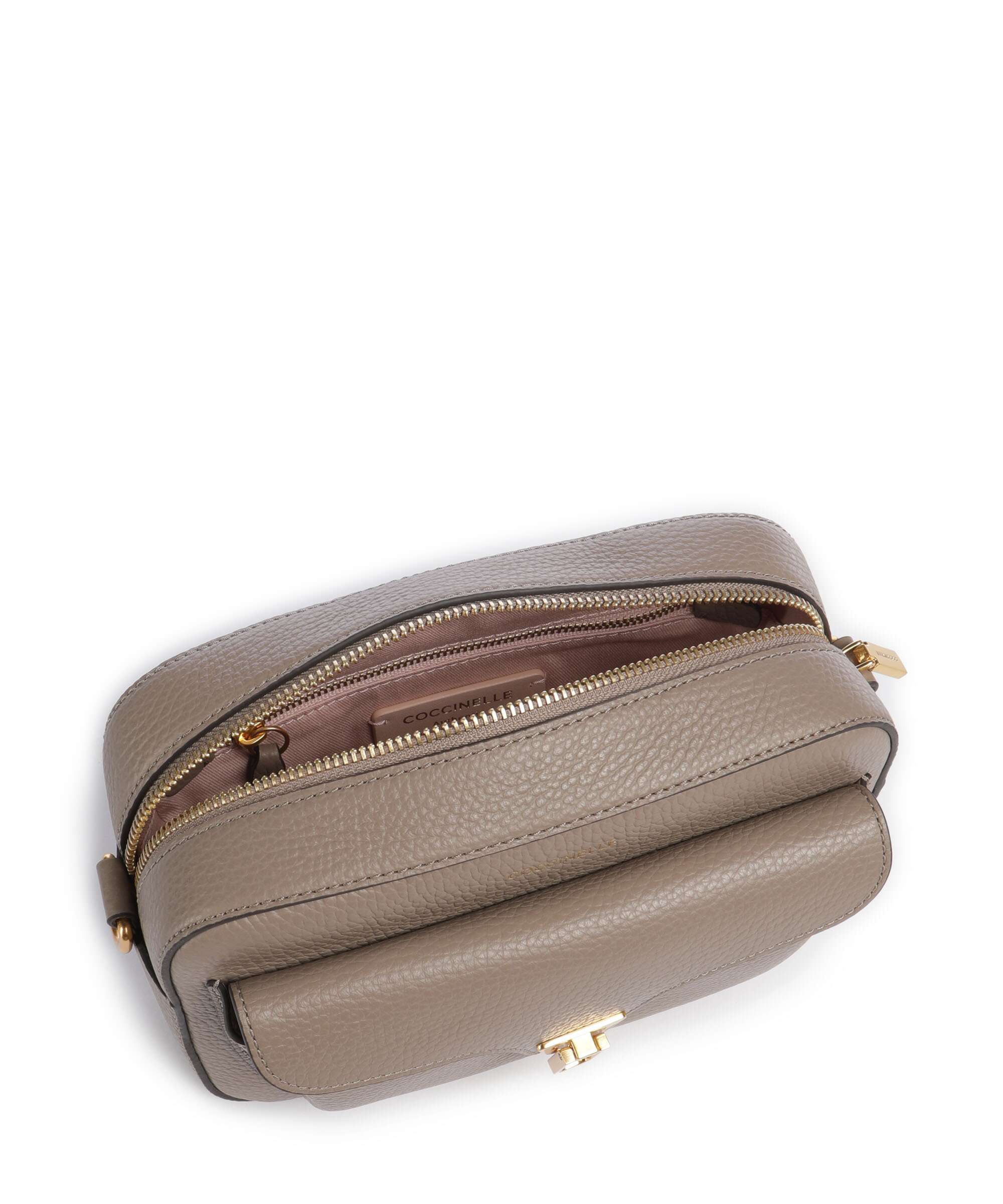 Coccinelle Beat Soft Ribbon Crossbody bag warm taupe - Image 6