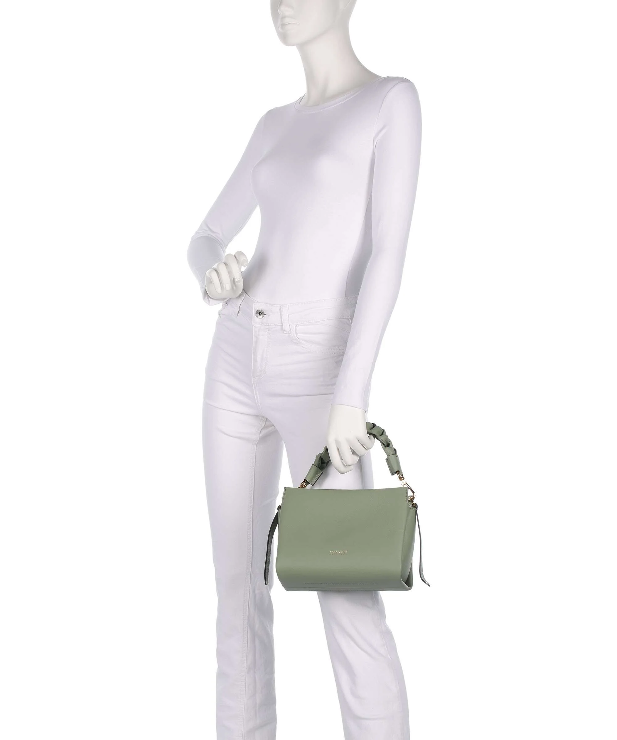 Coccinelle Boheme Grana Double Handbag greenery/rosett - Image 3