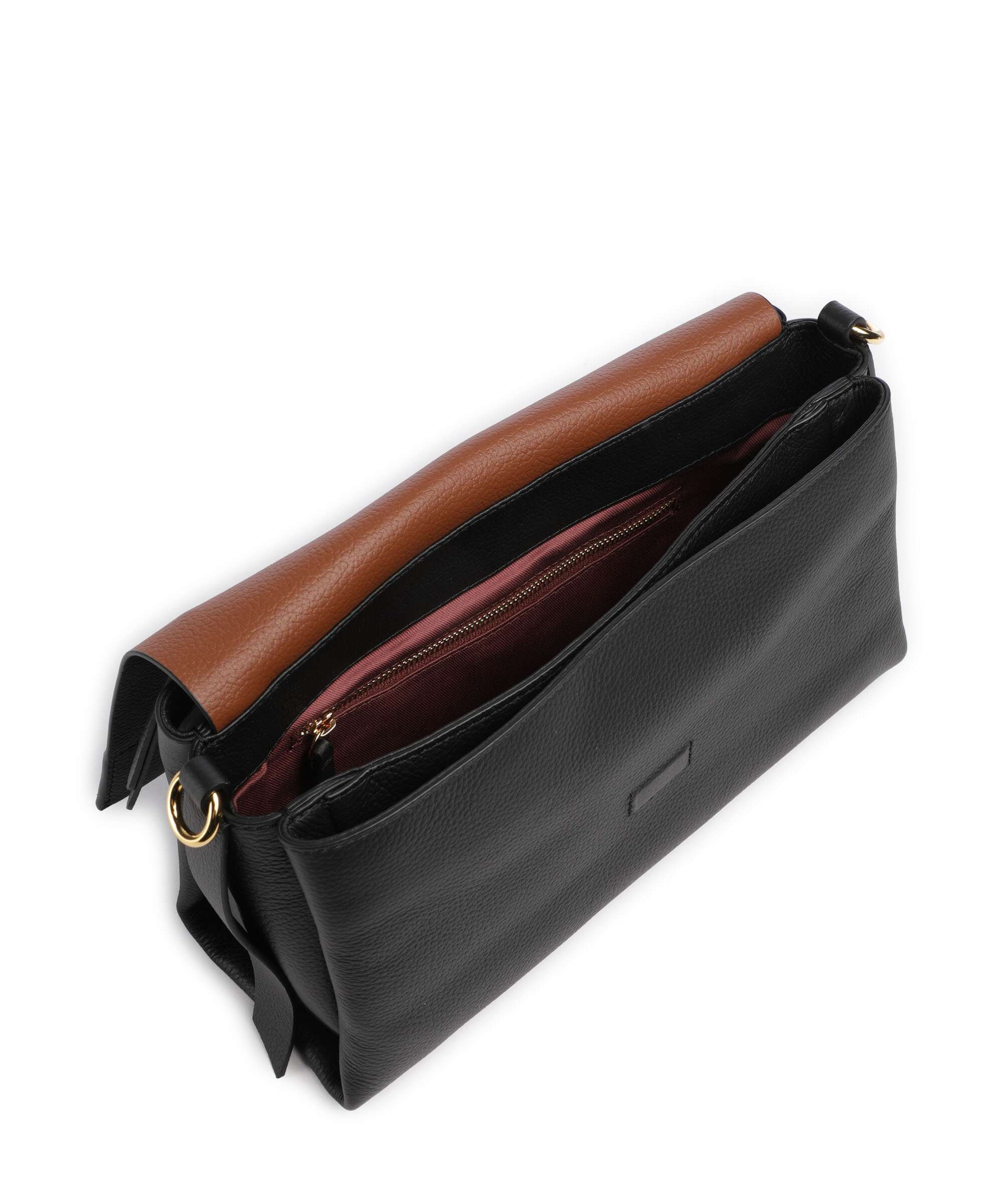 Coccinelle Boheme Grana Double Shoulder bag noir/cognac - Image 6