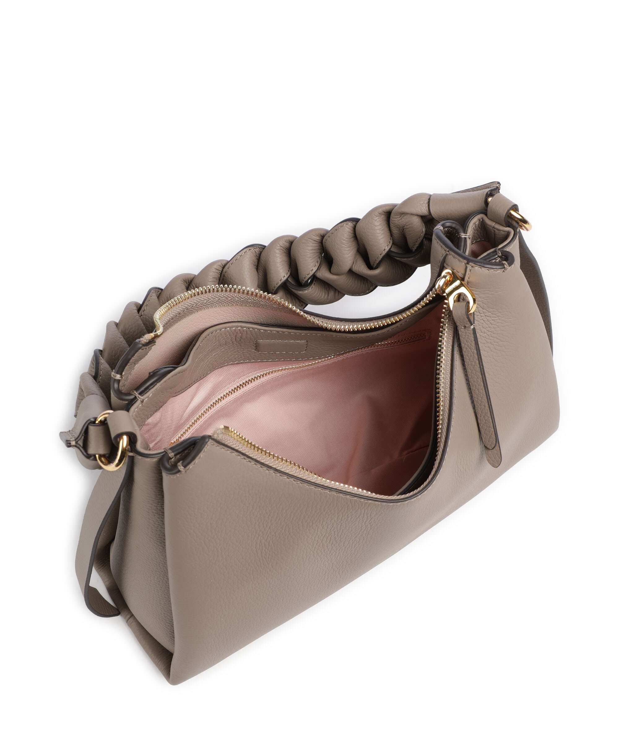 Coccinelle Boheme Grana Double Shoulder bag warm taupe/rosette - Image 6
