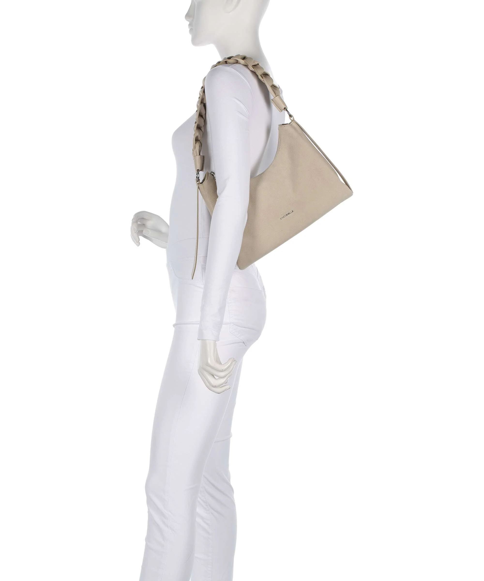Coccinelle Boheme Suede Shoulder bag sandshell - Image 3