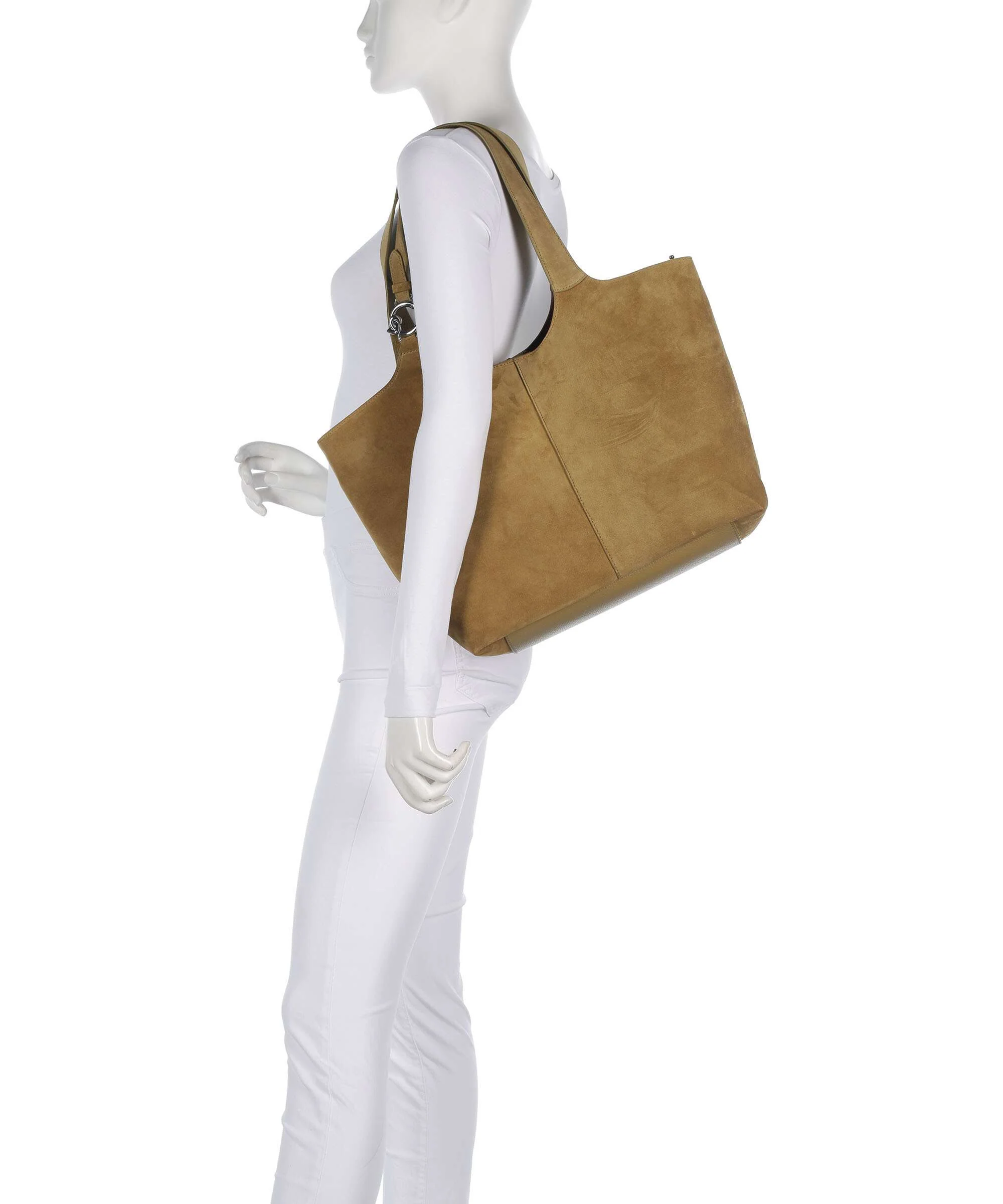Coccinelle C-Easy Suede Hobo bag seagrass - Image 3