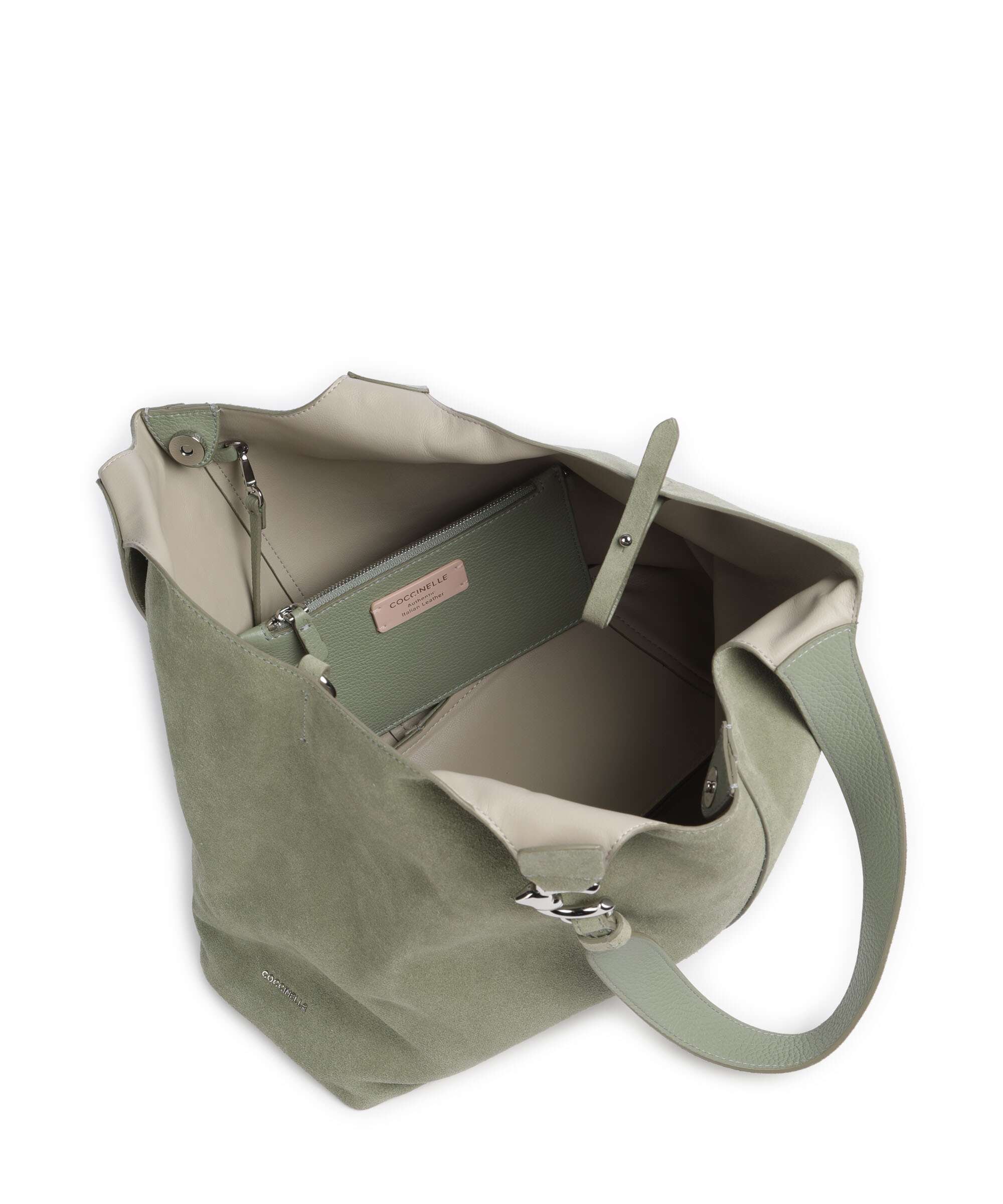 Coccinelle C-Easy Suede Hobo bag greenery - Image 6