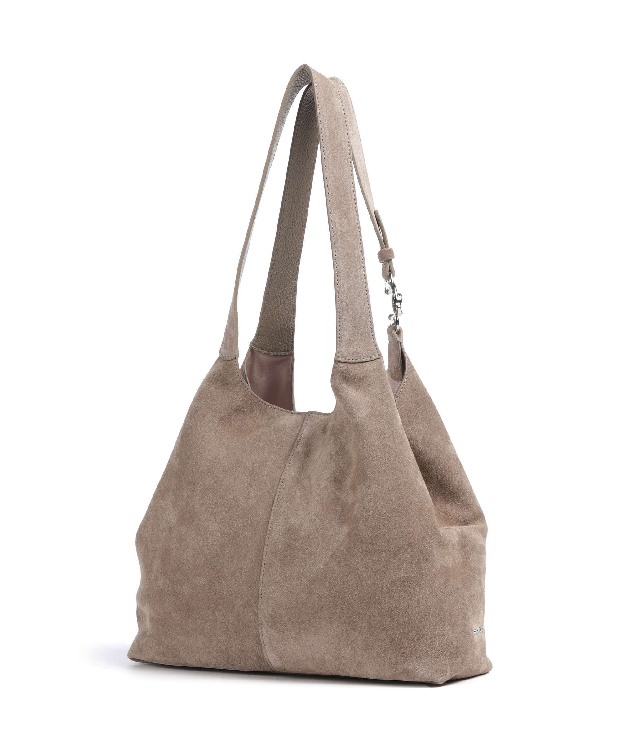 Coccinelle C-Easy Suede Hobo bag warm taupe - Image 4
