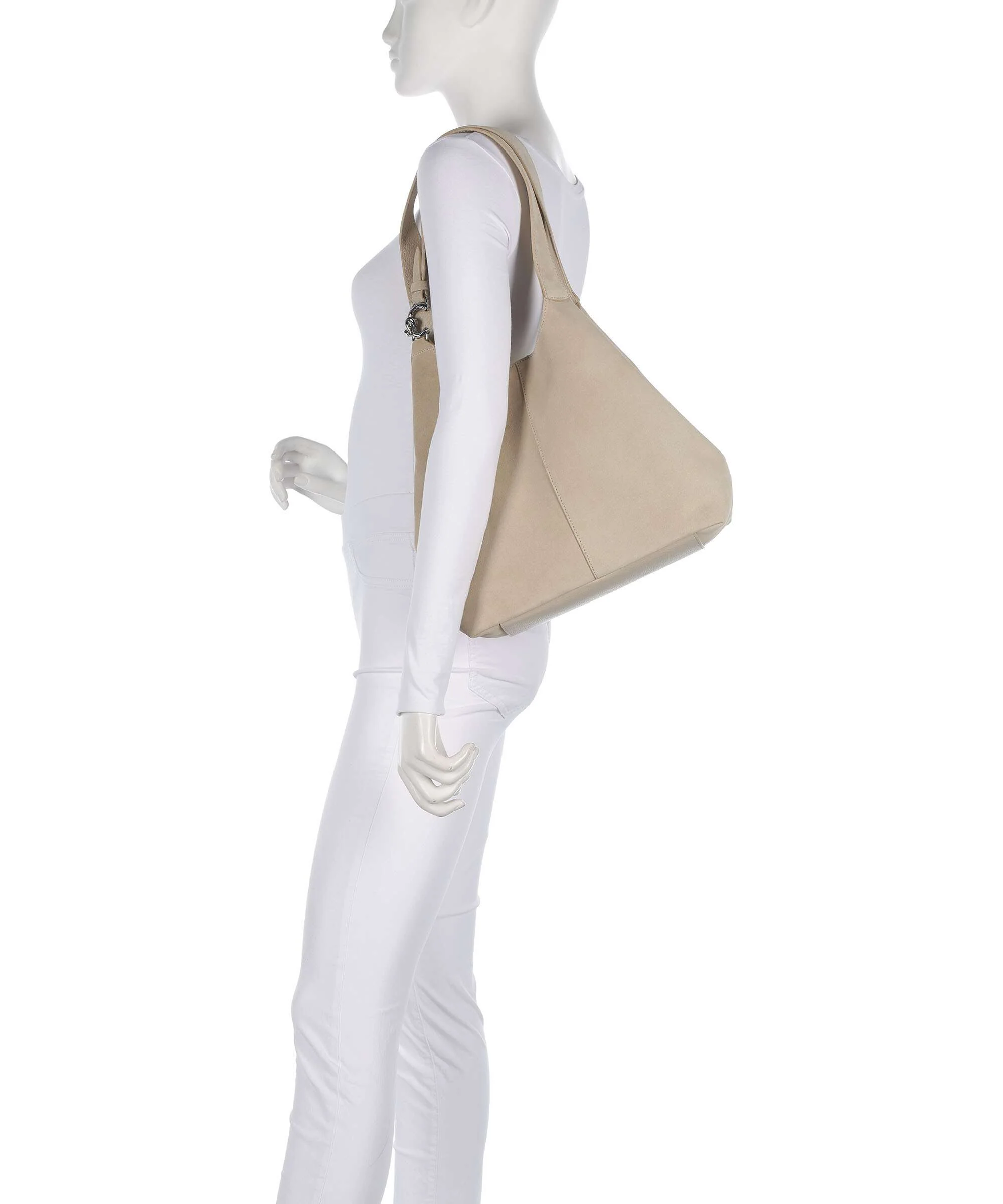 Coccinelle C-Easy Suede Hobo bag sandshell - Image 3